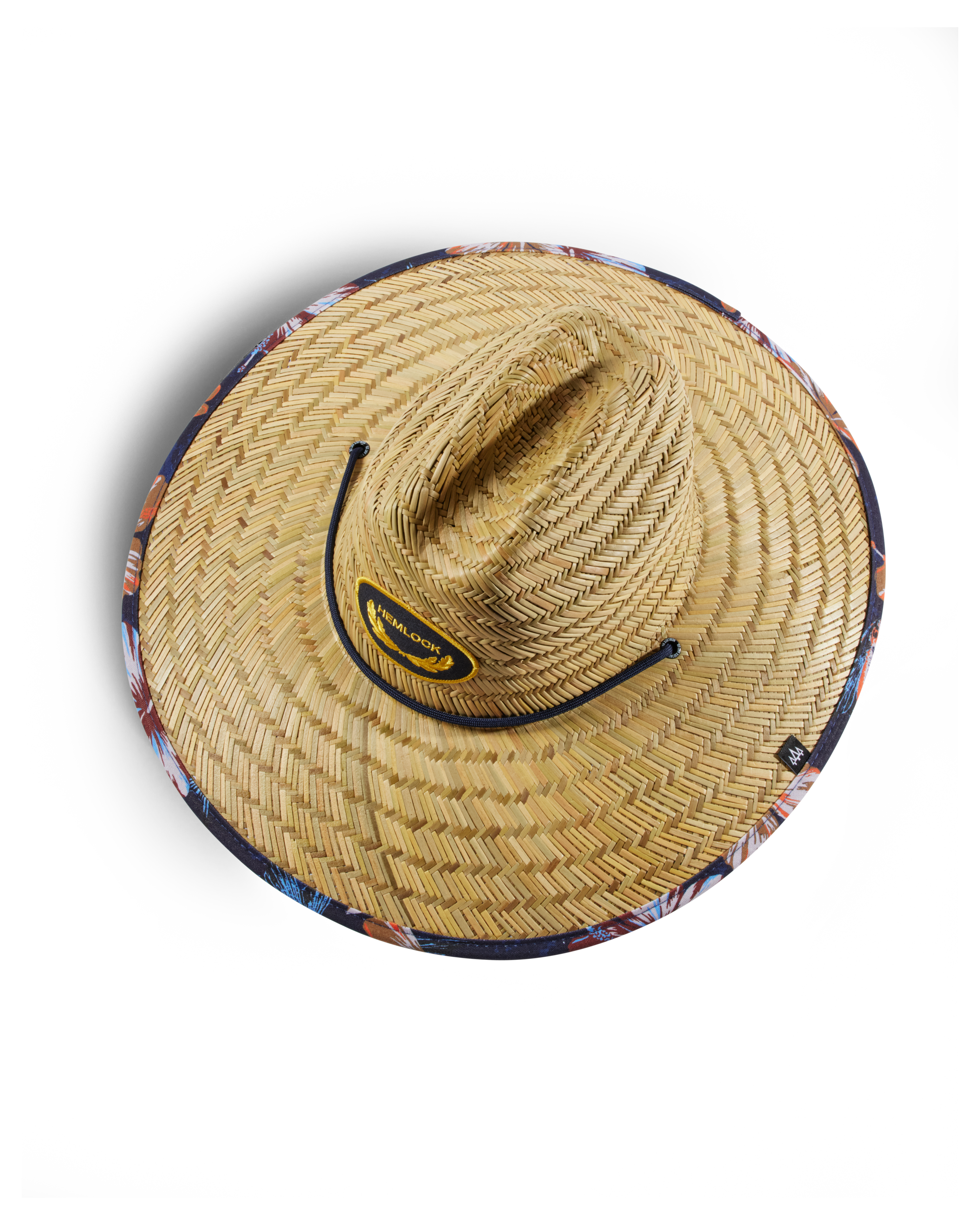 Hemlock UPF50+ Lifeguard Straw Hat Flying Fish print top view