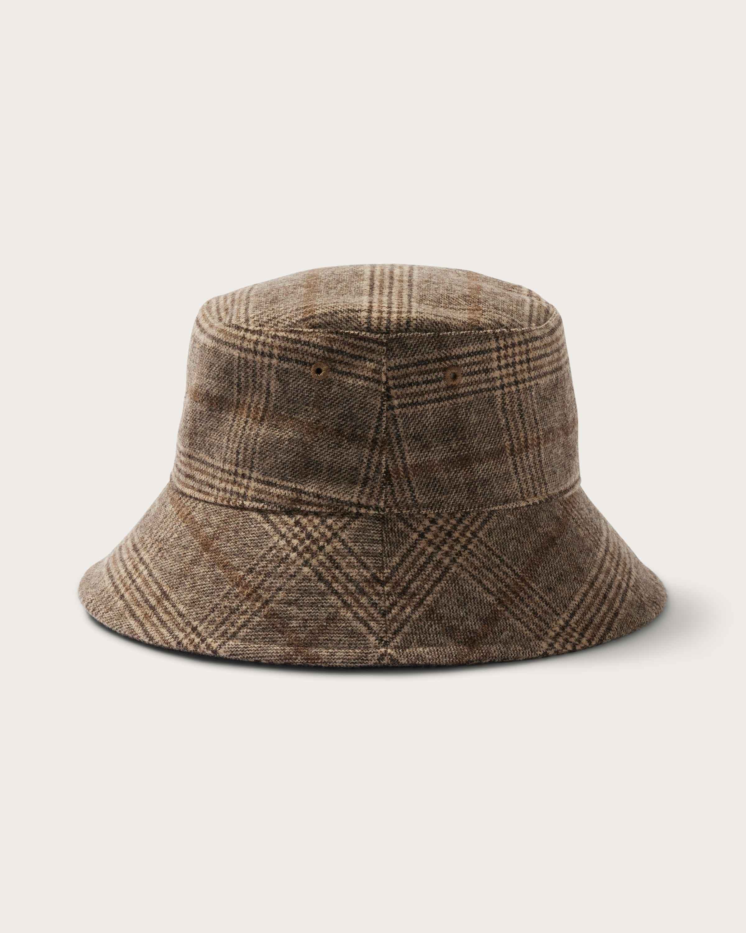  Gable Wool Bucket Hat in Brown and Tan side profile