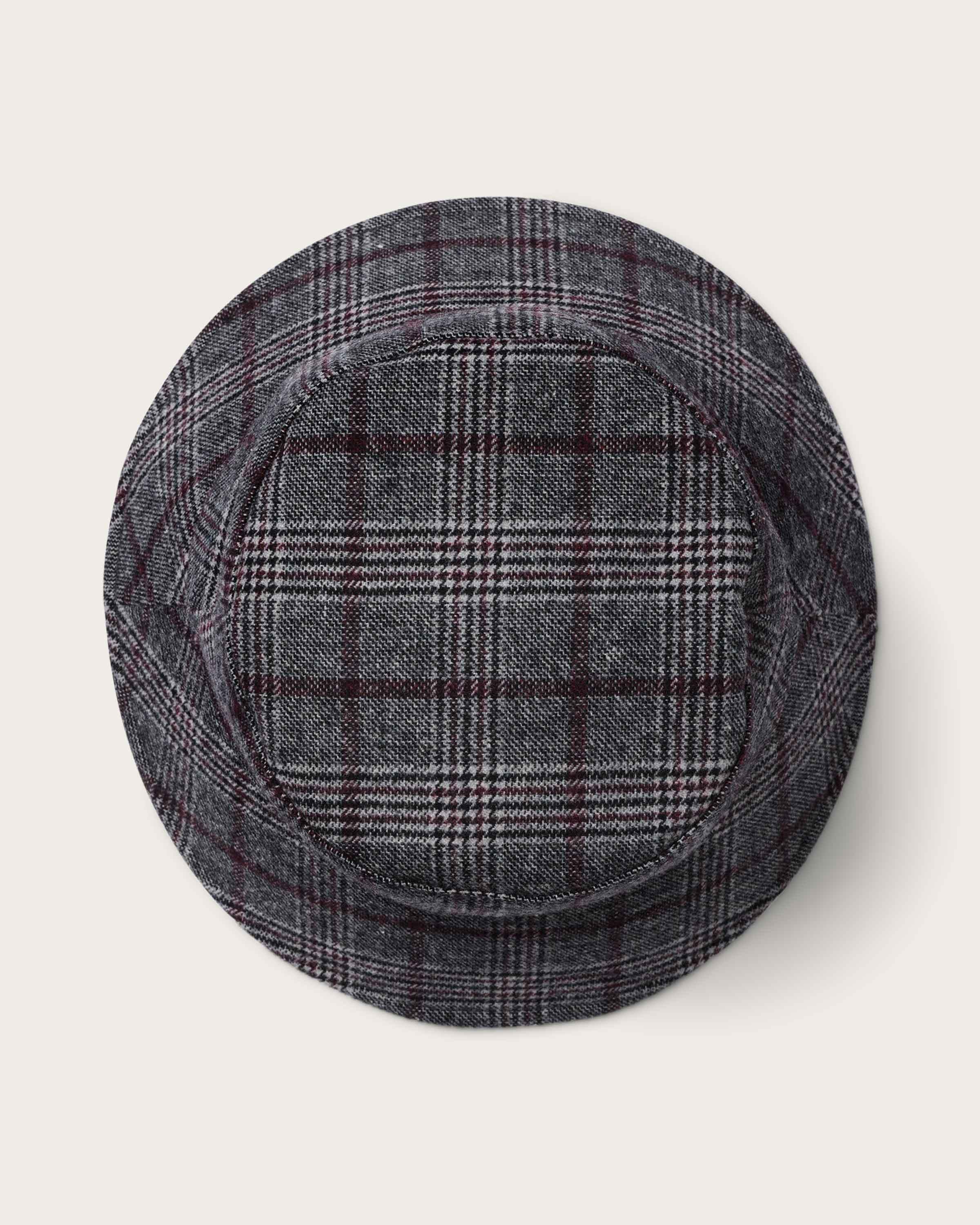 Gable Bucket in Grey & Burgundy - undefined - Hemlock Hat Co. Buckets