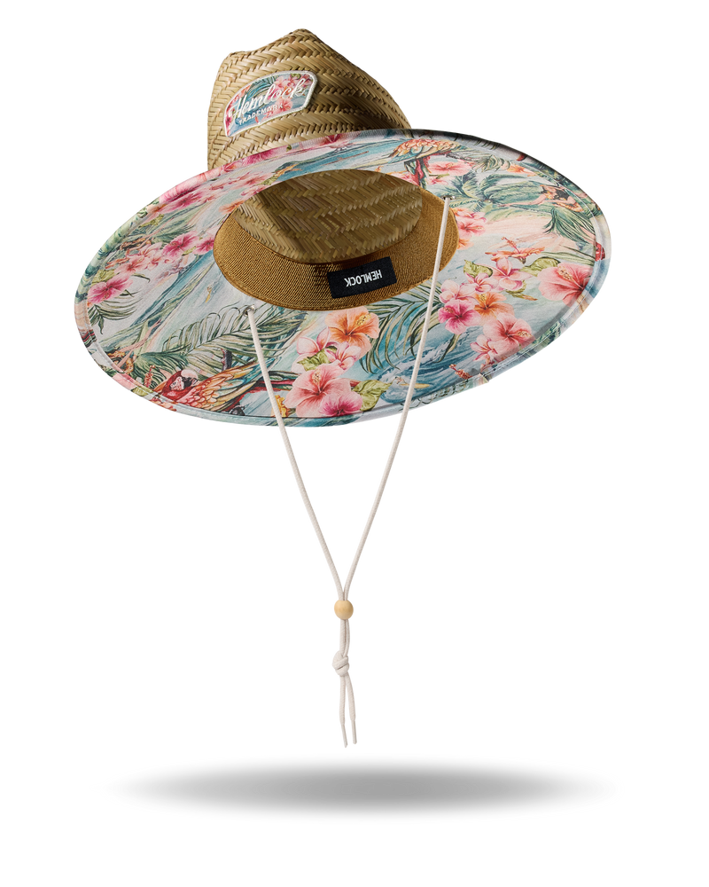 Hemlock UPF50+ Lifeguard Straw Hat in Hanalei print