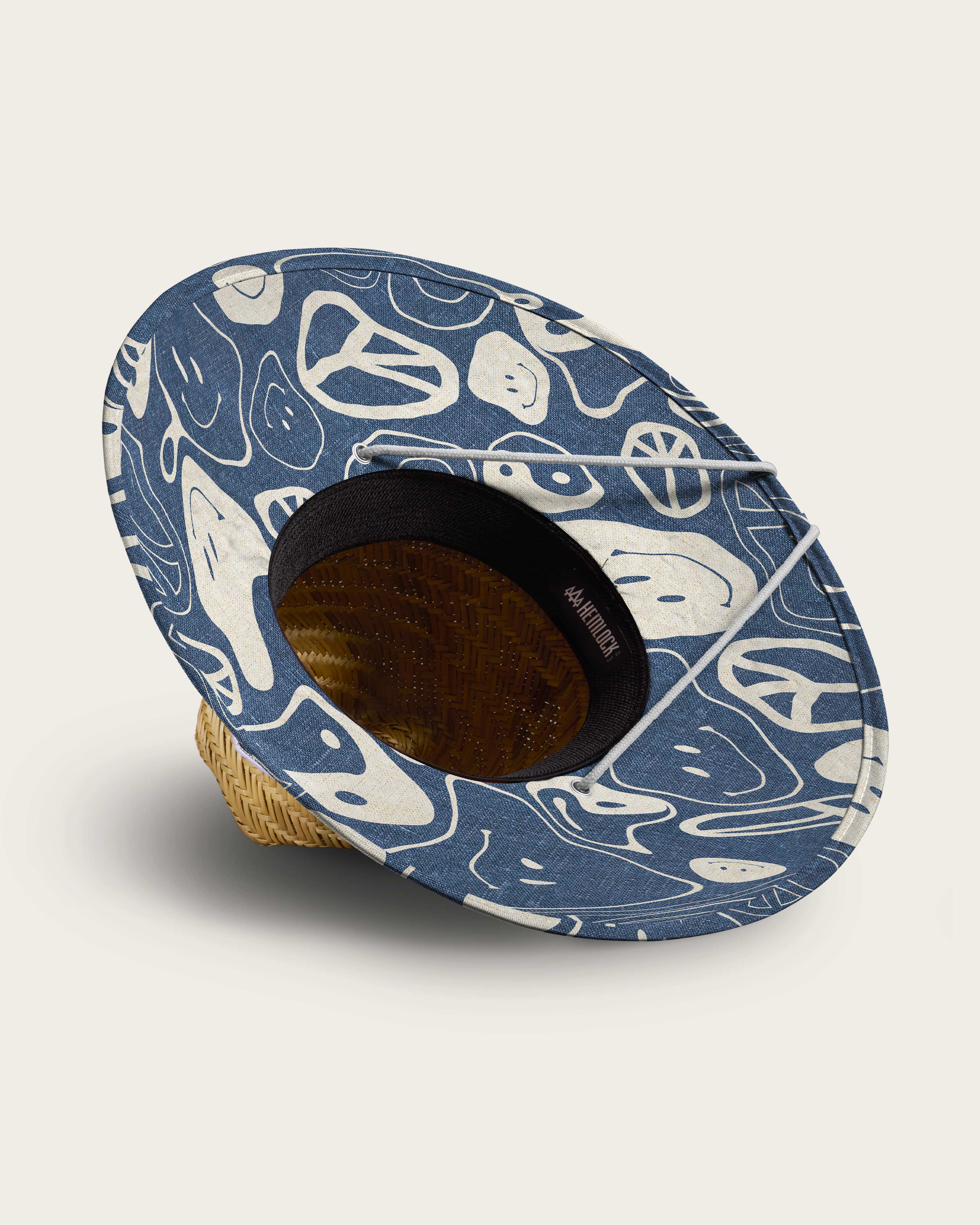 Harvey Straw Lifeguard Hat | Peace Sign Print Straw Hat UPF 50+