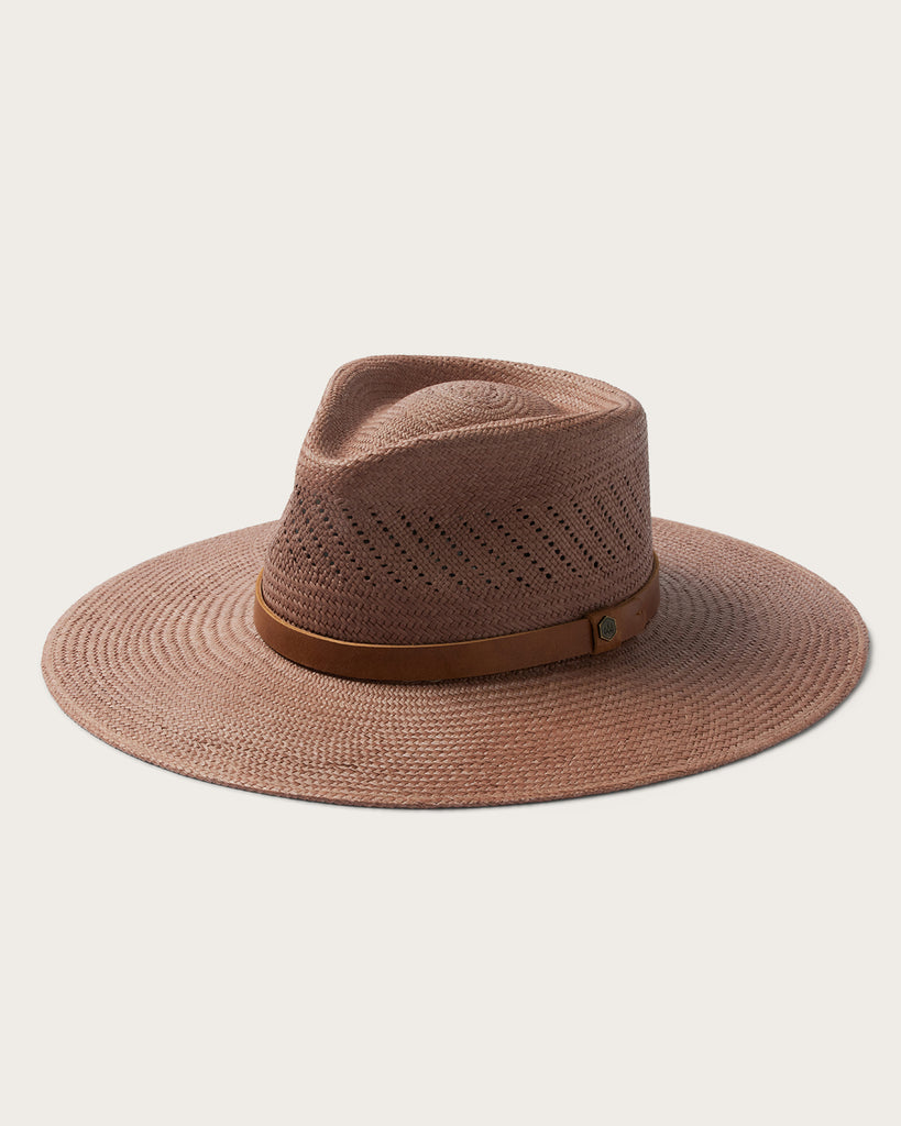 NEW ISLA STRAW FEDORA - NATURAL Isla Panama Straw Fedora in Taupe – Hemlock Hat Co main image 4