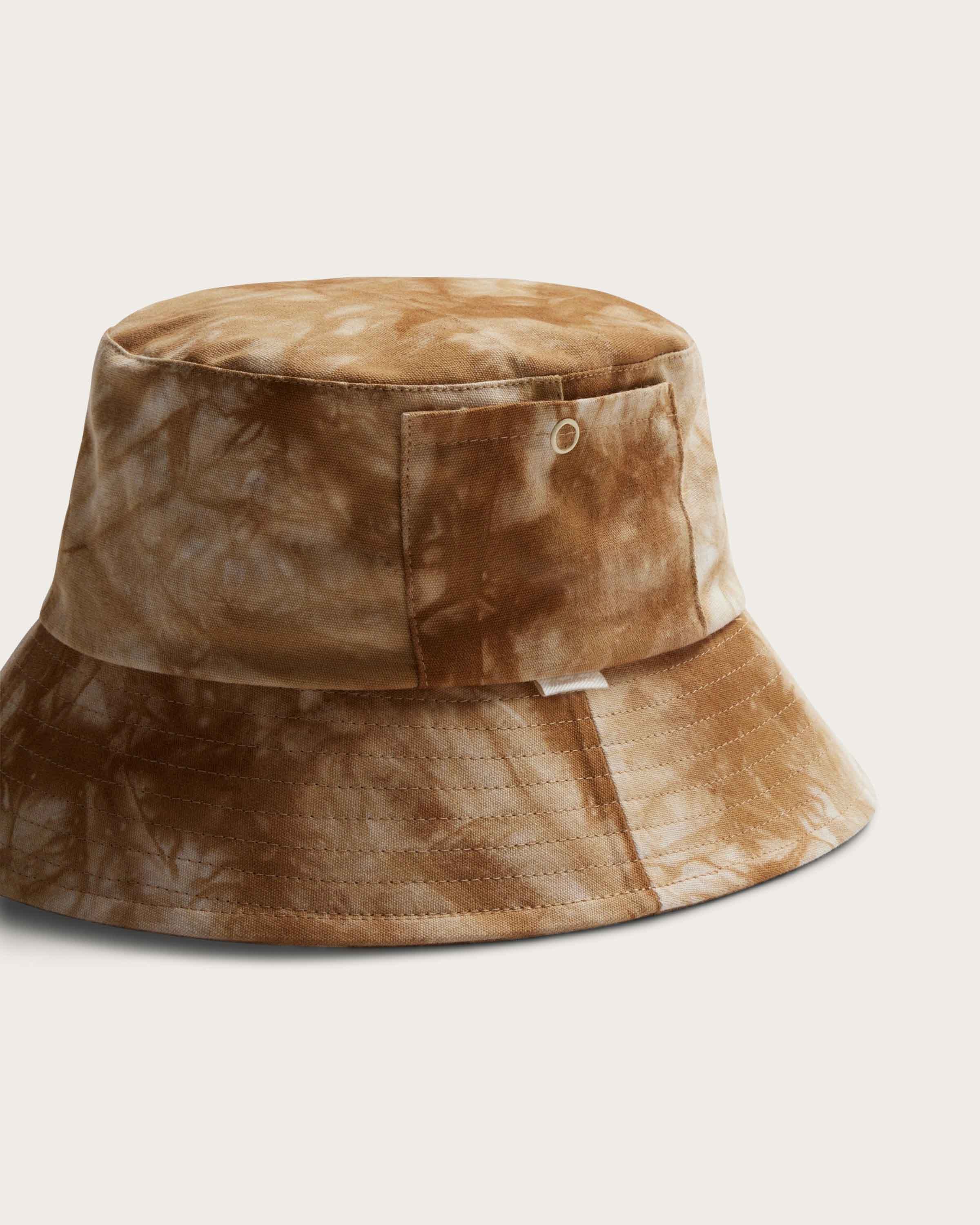 Hemlock Isle Cotton Bucket Hat in Saffron Tie-dye detail