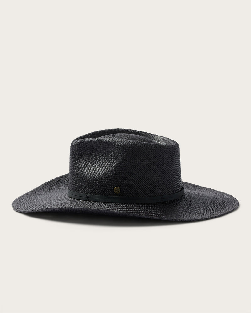  Lazo Cowboy Panama Straw Hat in Black side