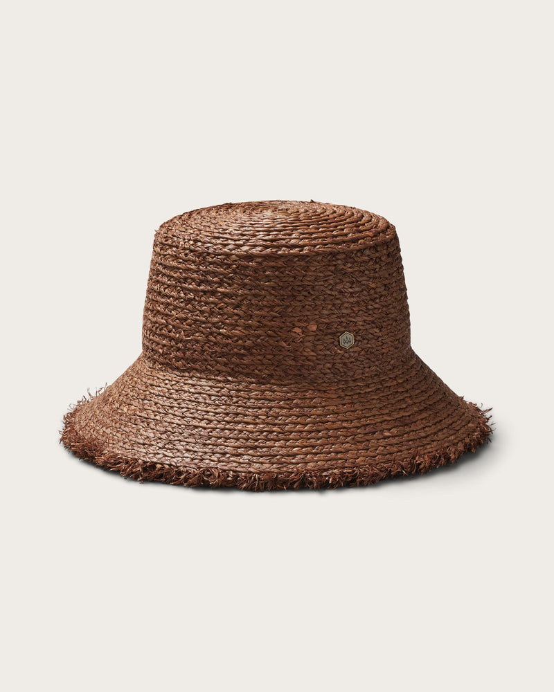 Hemlock Lenny Straw Bucket Hat in Mocha