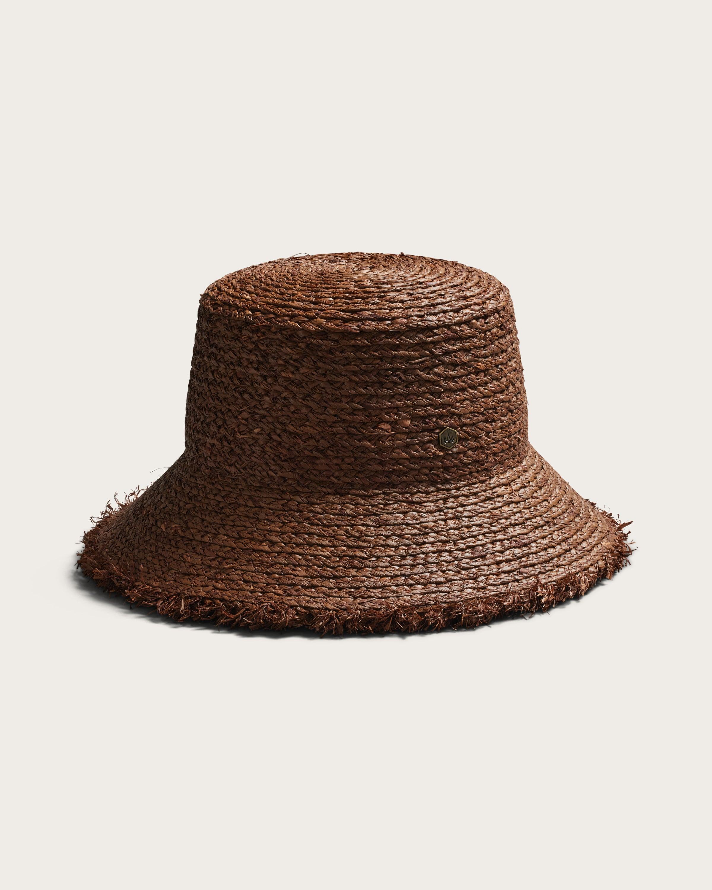 Hemlock Lenny Straw Bucket Hat in Mocha detail