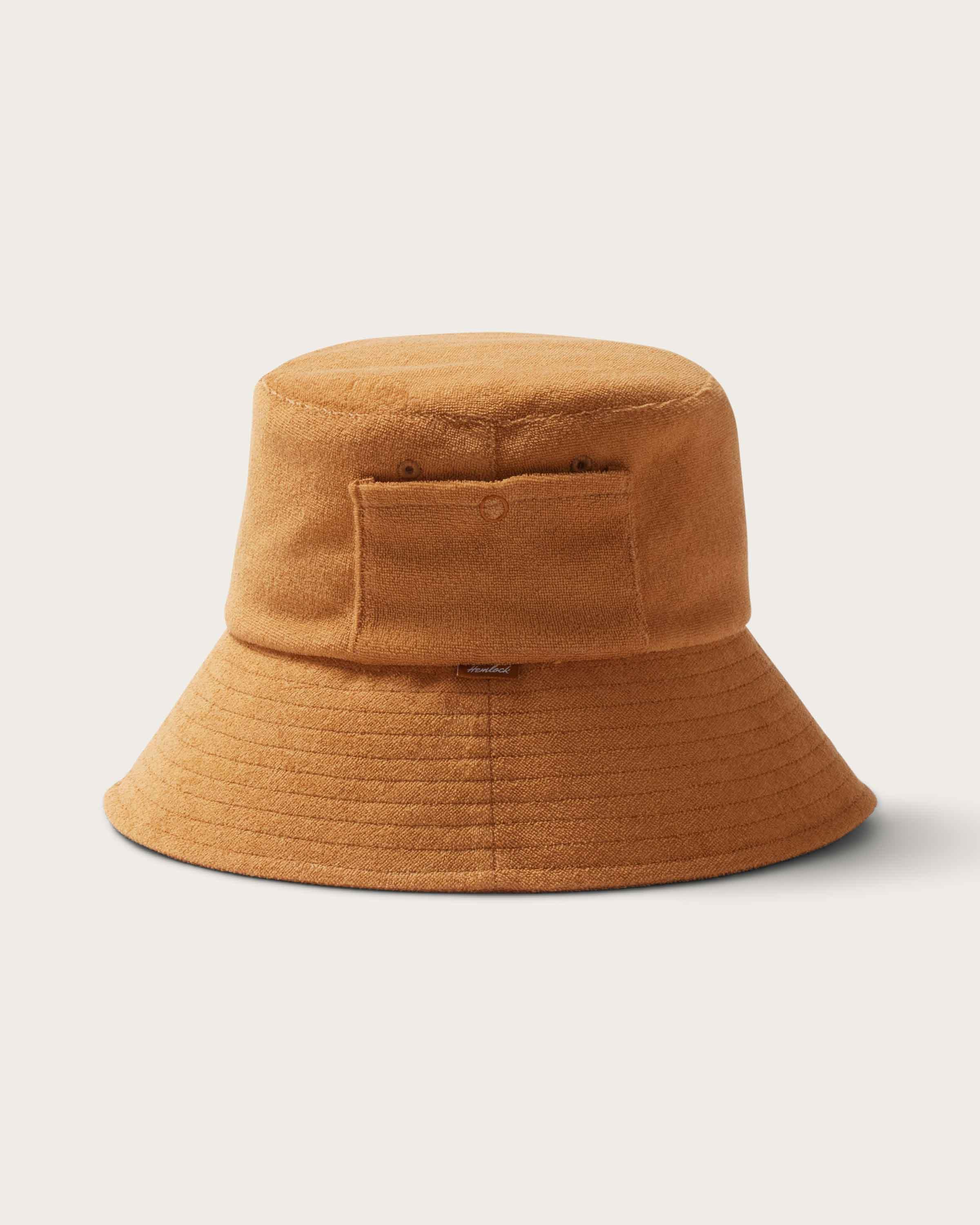 Hemlock Marina Terry Bucket Hat in Dijon side profile