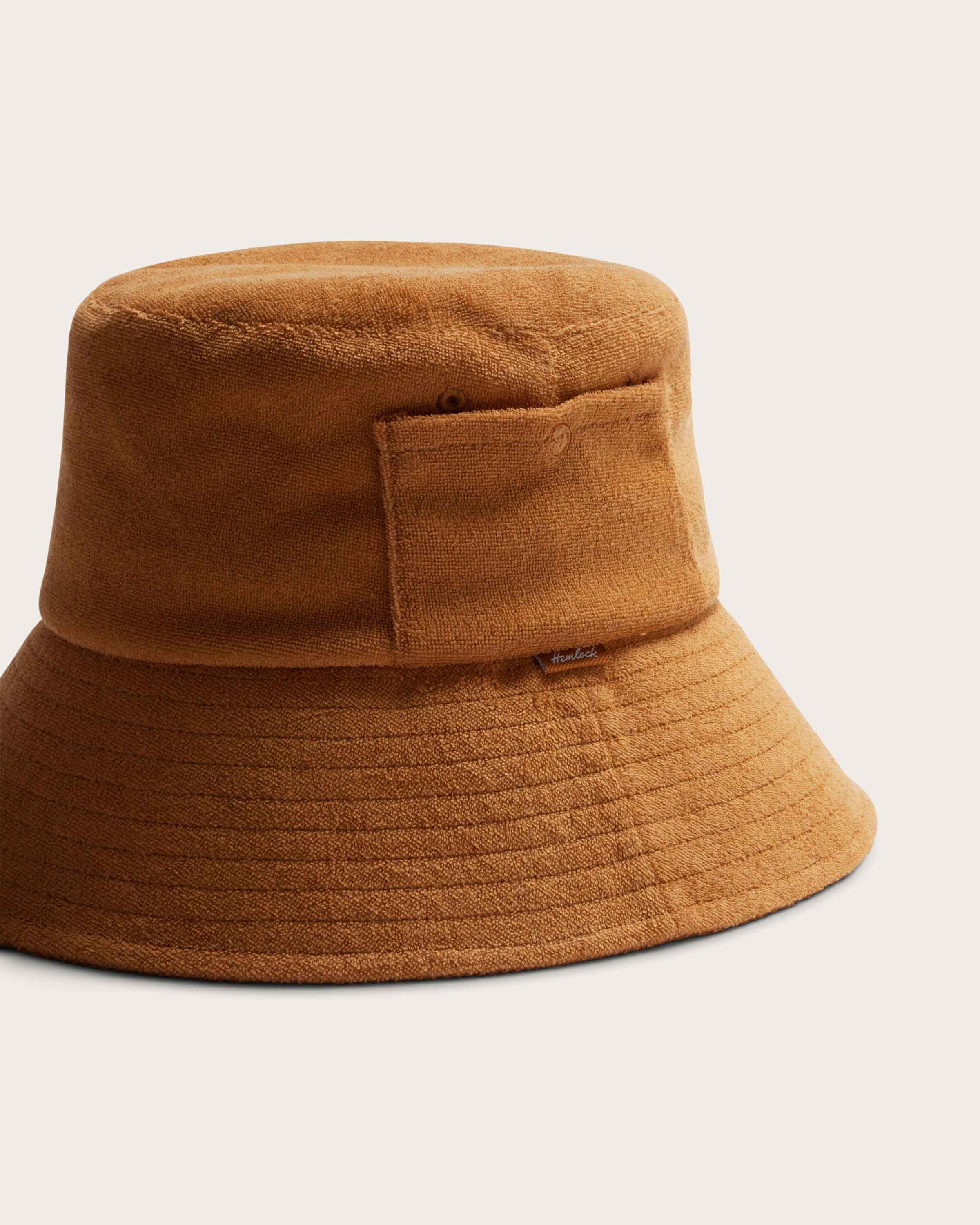 Hemlock Marina Terry Bucket Hat in Dijon detail