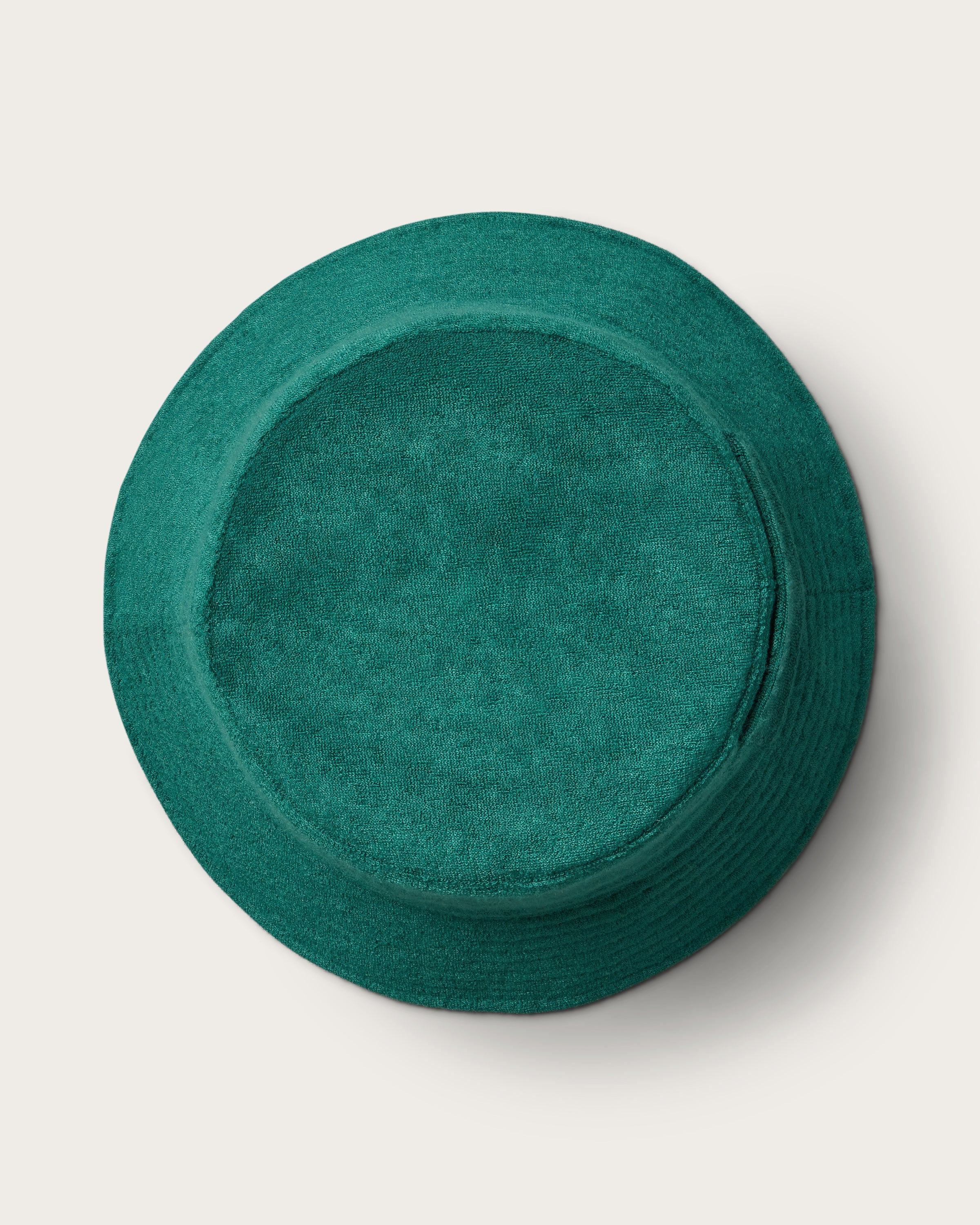 Hemlock Marina Terry Bucket Hat in Emerald top of hat