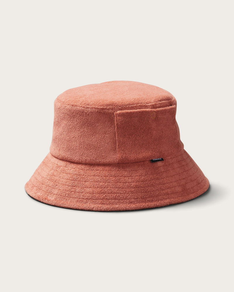 Hemlock Marina Terry Bucket Hat in Red Clay