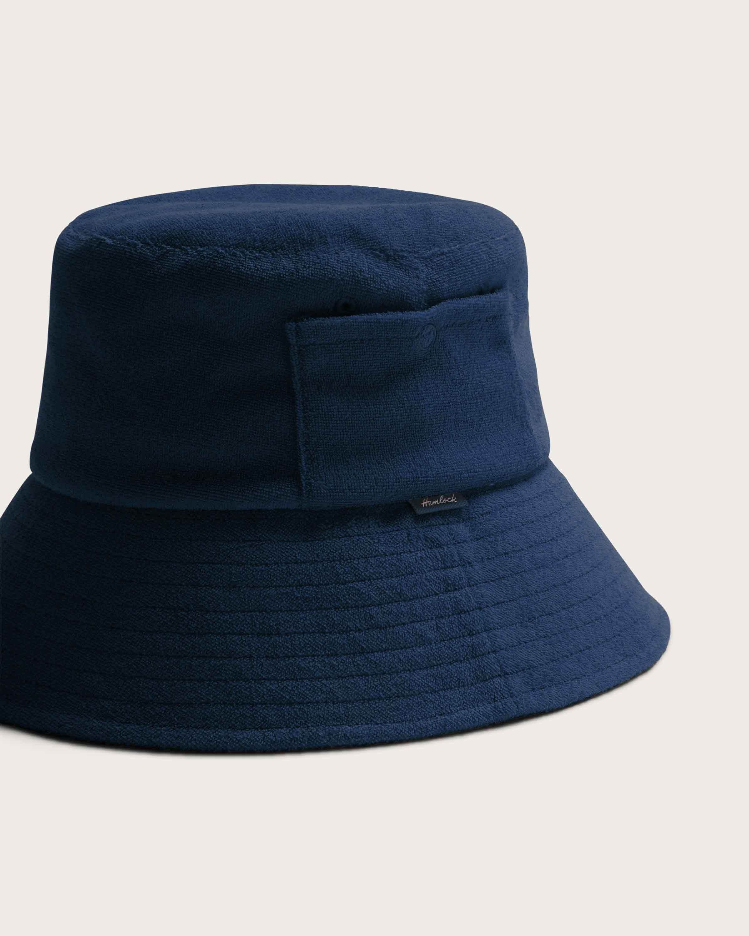 Hemlock Marina Terry Bucket Hat in Indigo detail