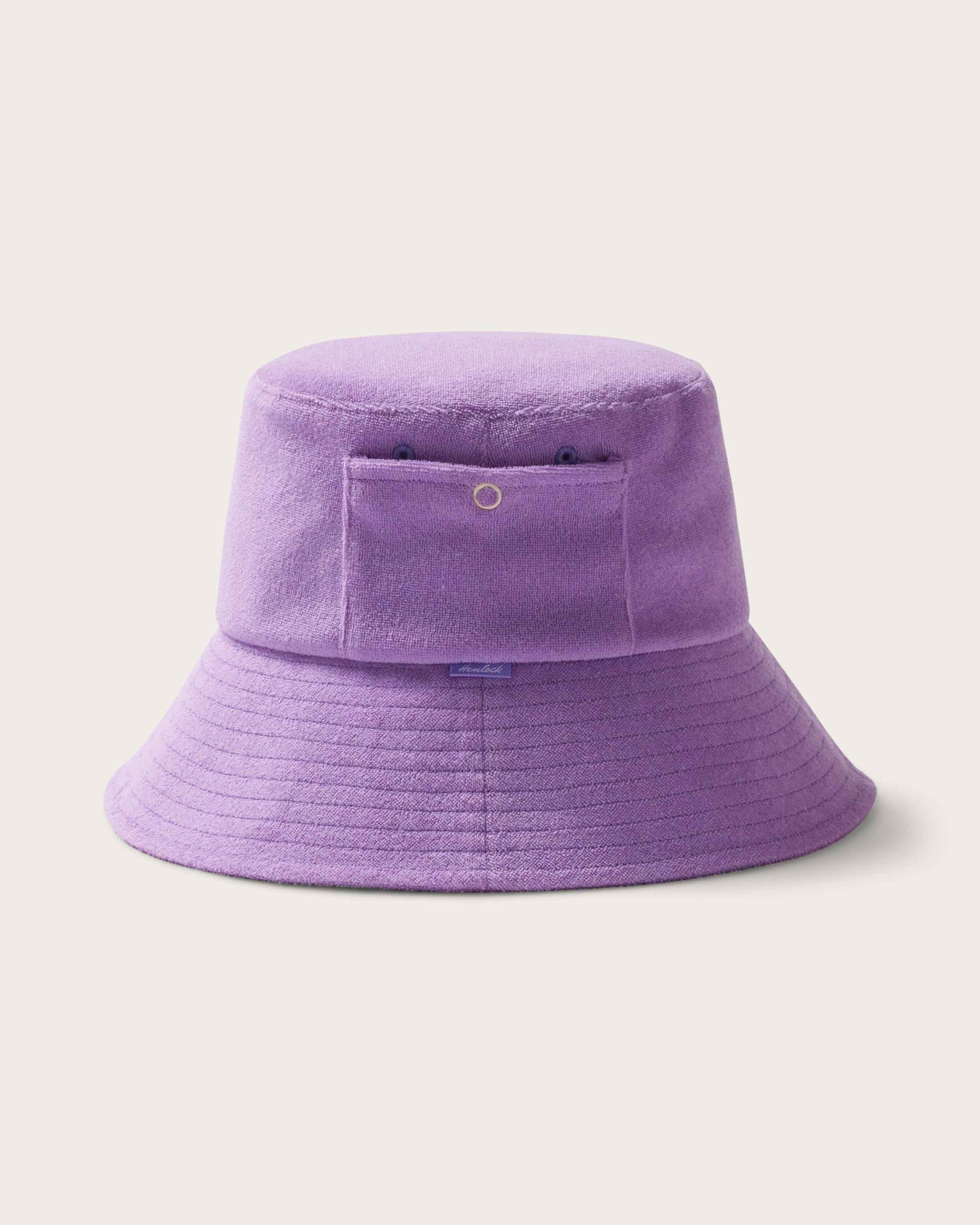 Hemlock Marina Terry Bucket Hat in Lilac side view