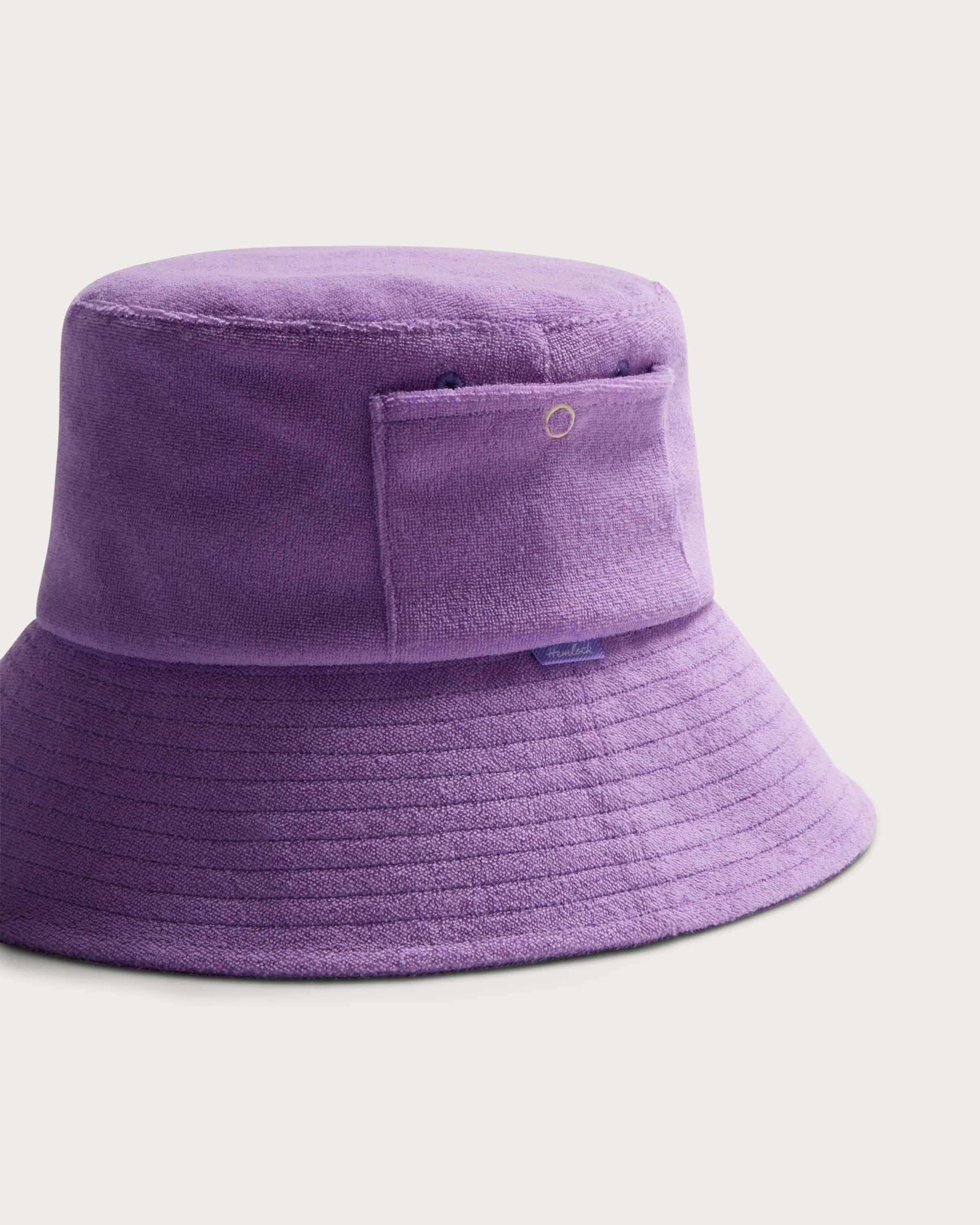 Hemlock Marina Terry Bucket Hat in Lilac detail