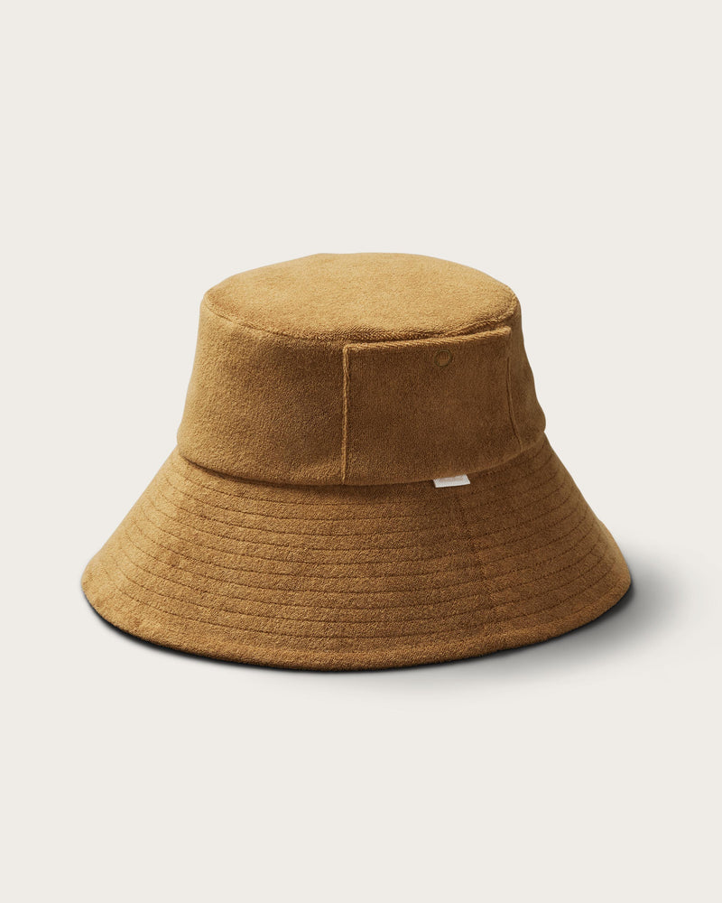 Marina Wide Brim Bucket in Coyote Brown