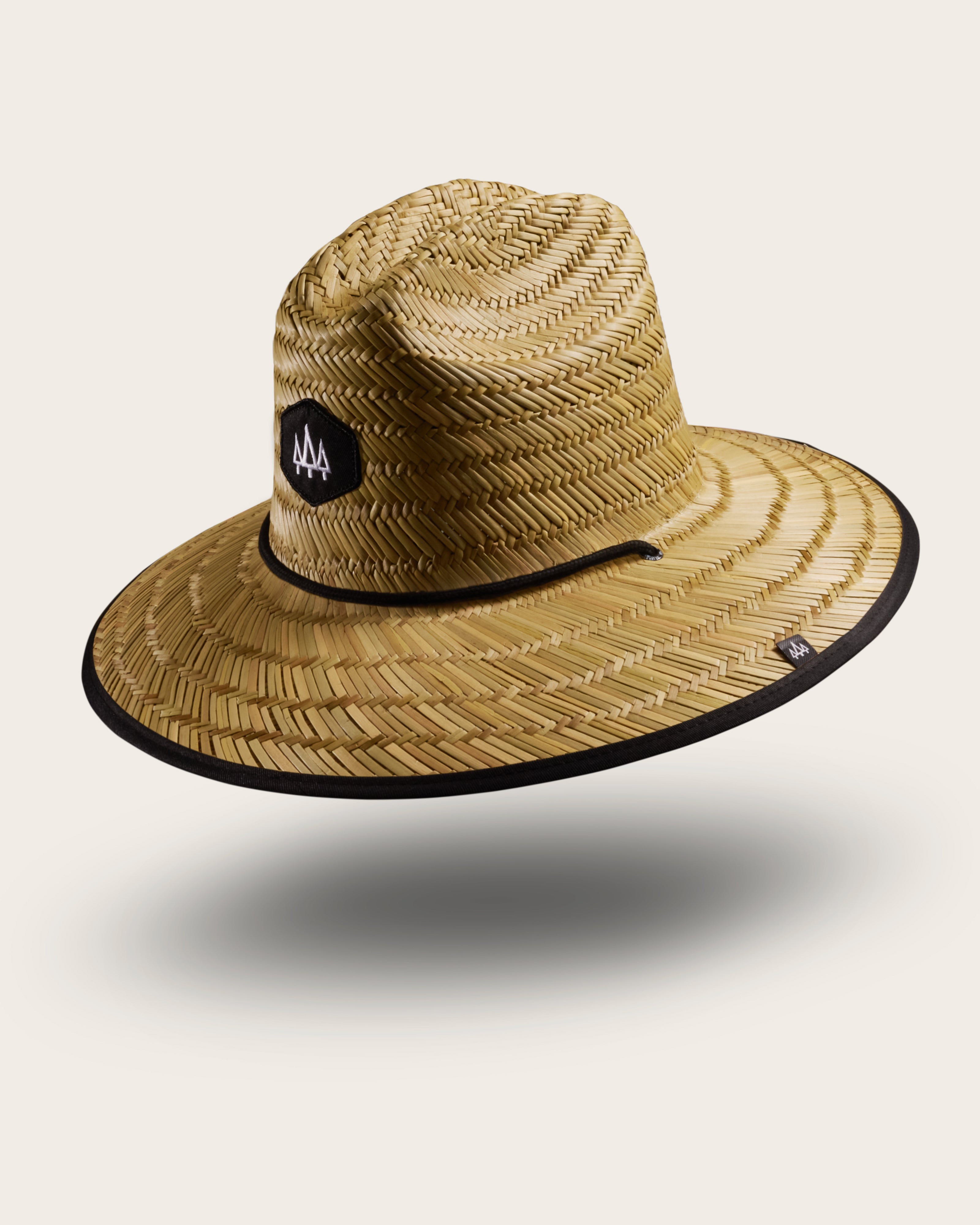 Hemlock Midnight straw lifeguard hat with black color with patch