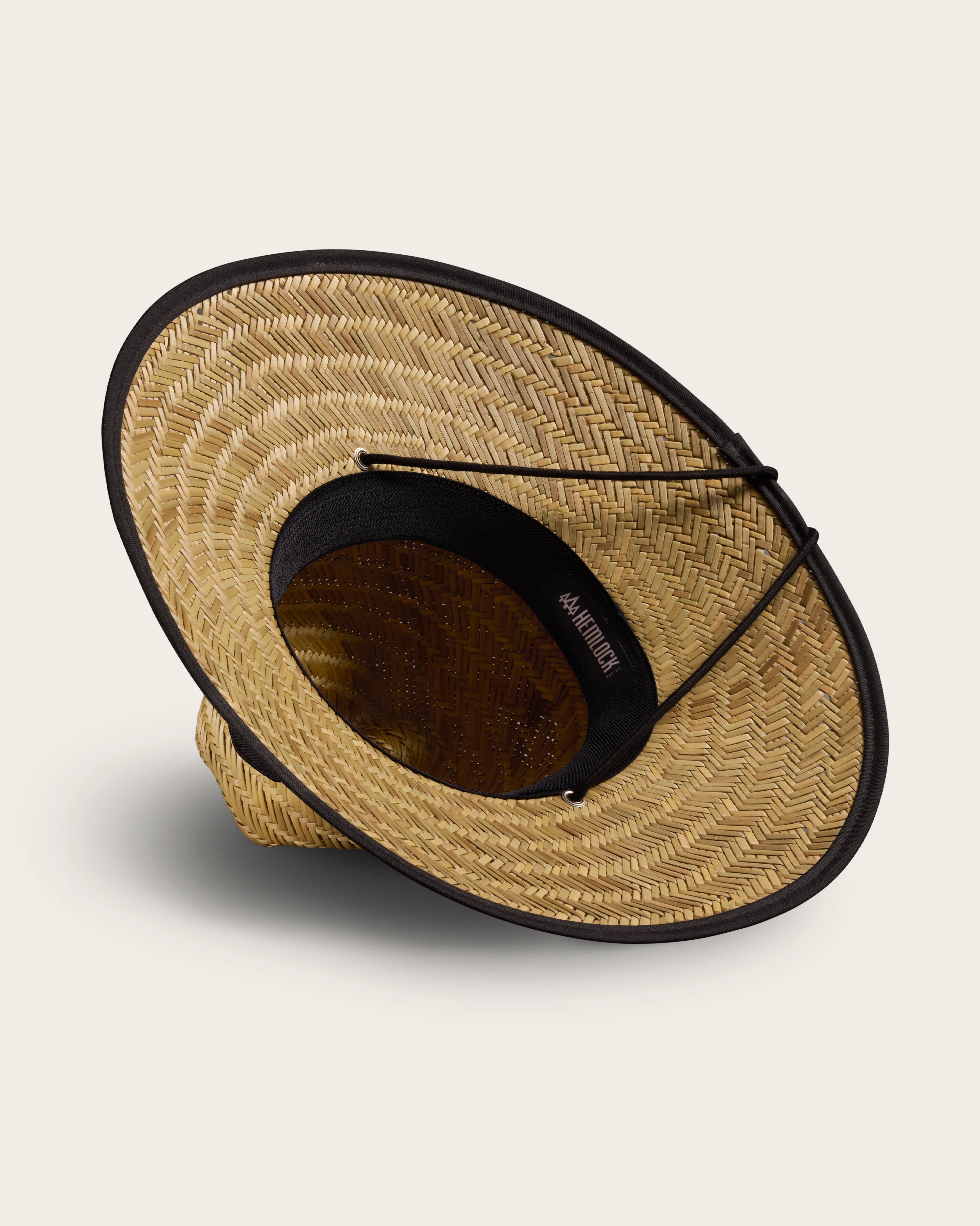 Hemlock Midnight straw lifeguard hat with black color detailed view