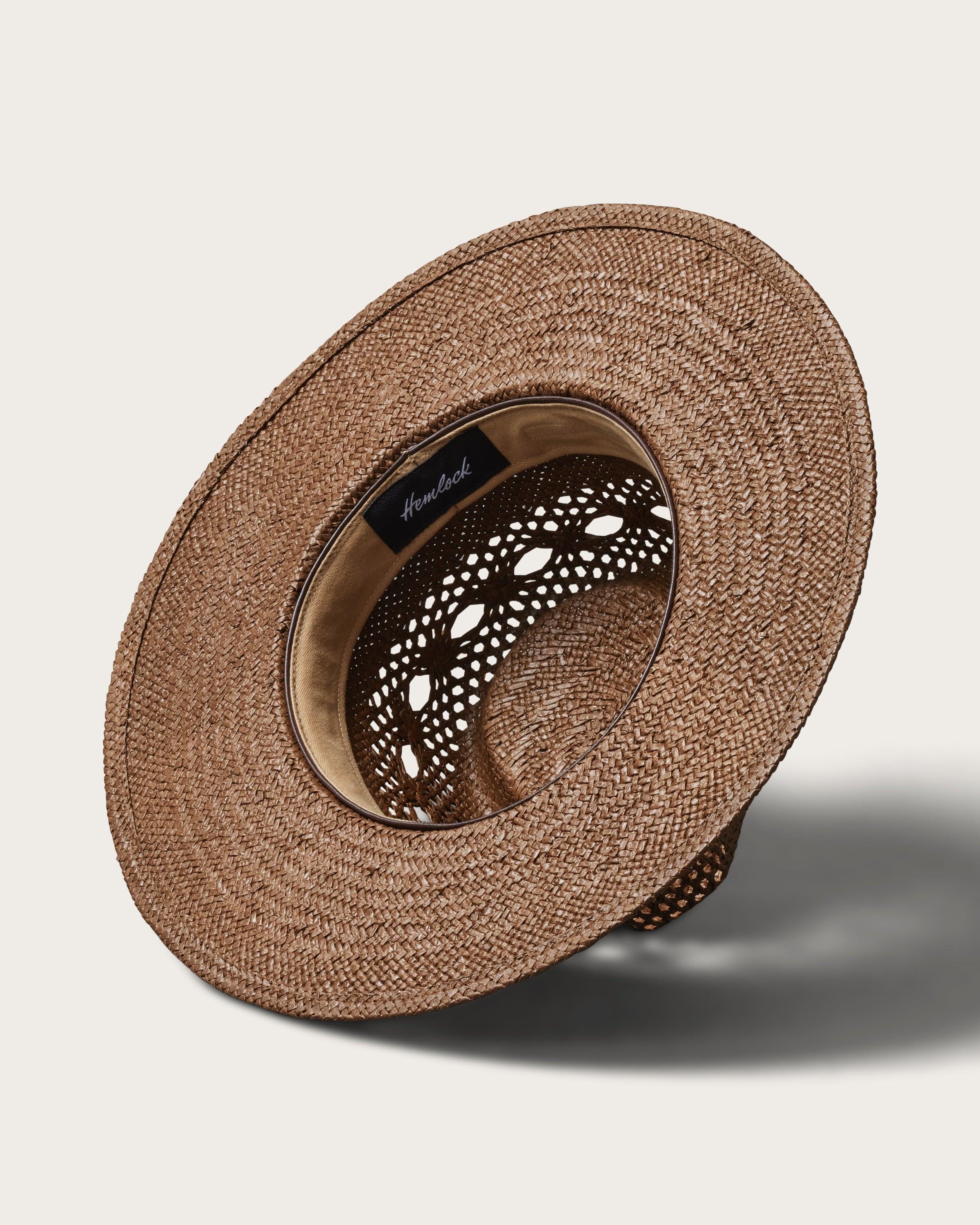 Hemlock Miller Straw Hat in Mocha color detailed view