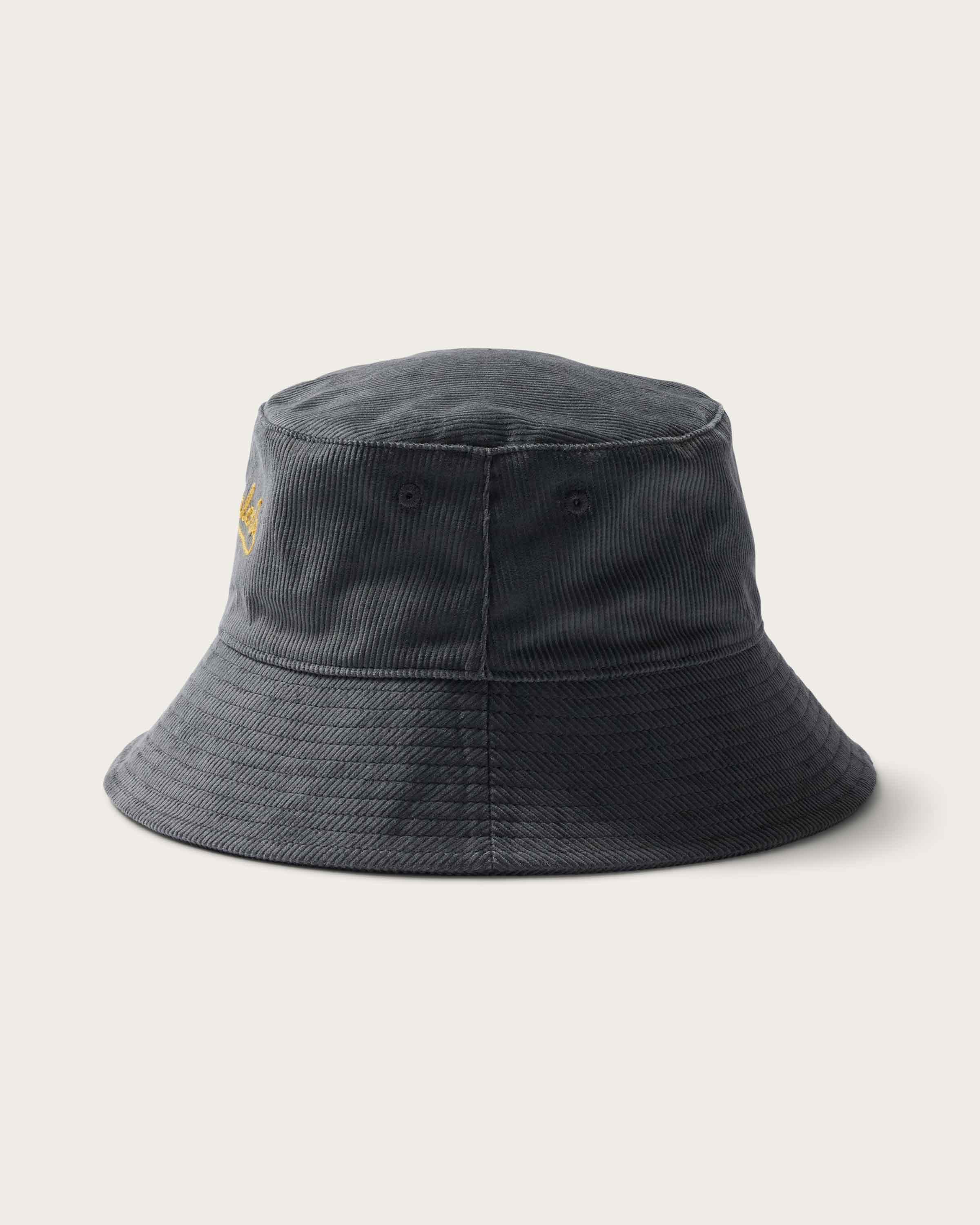 Hemlock Newport Corduroy Bucket Hat in Dusty Blue side view