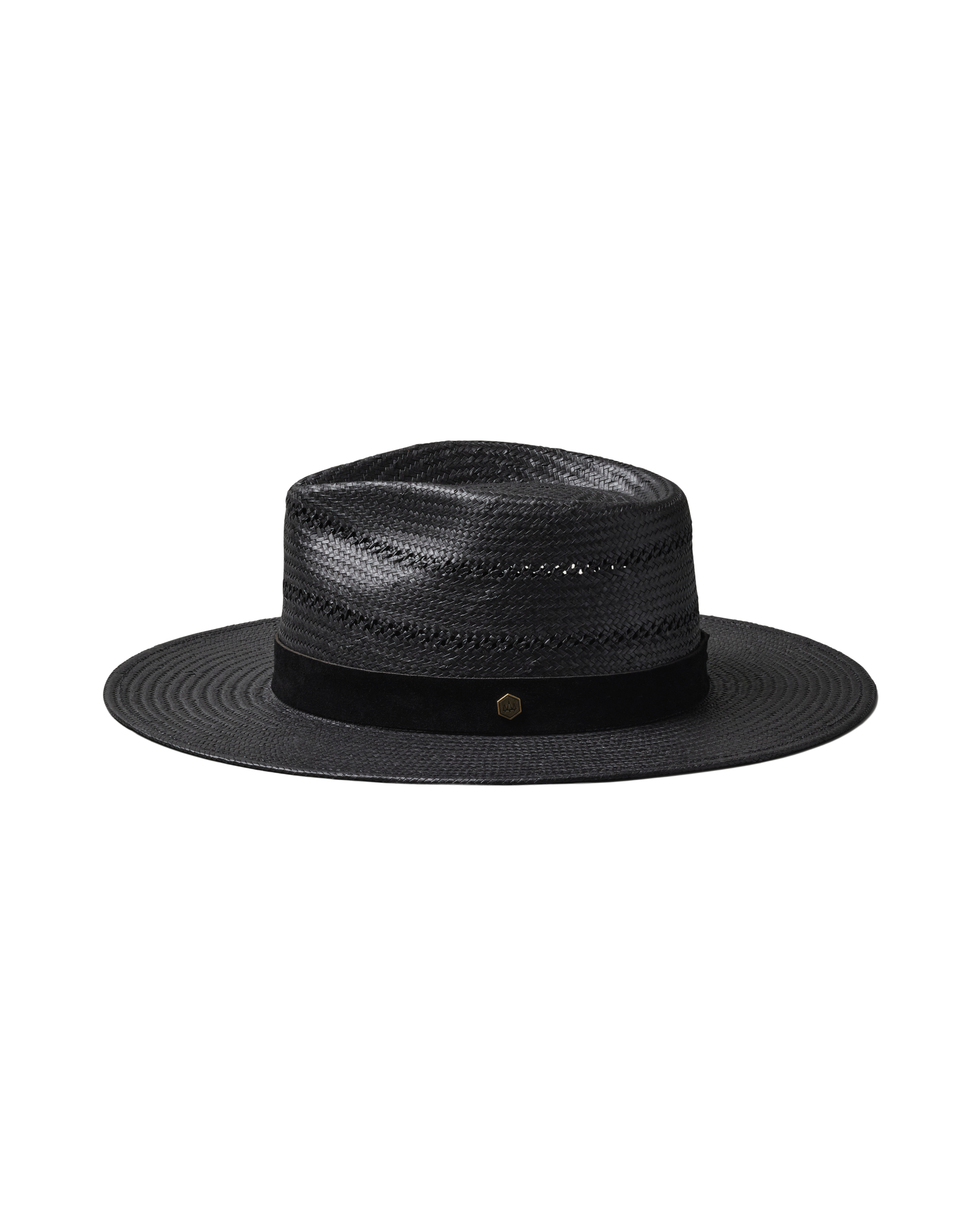 Hemlock Nova Straw Fedora in Onyx color side profile