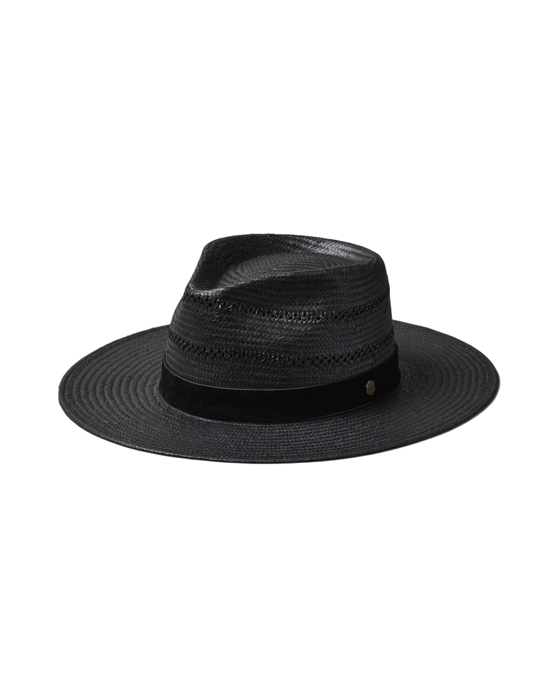 Hemlock Nova Straw Fedora in Onyx color