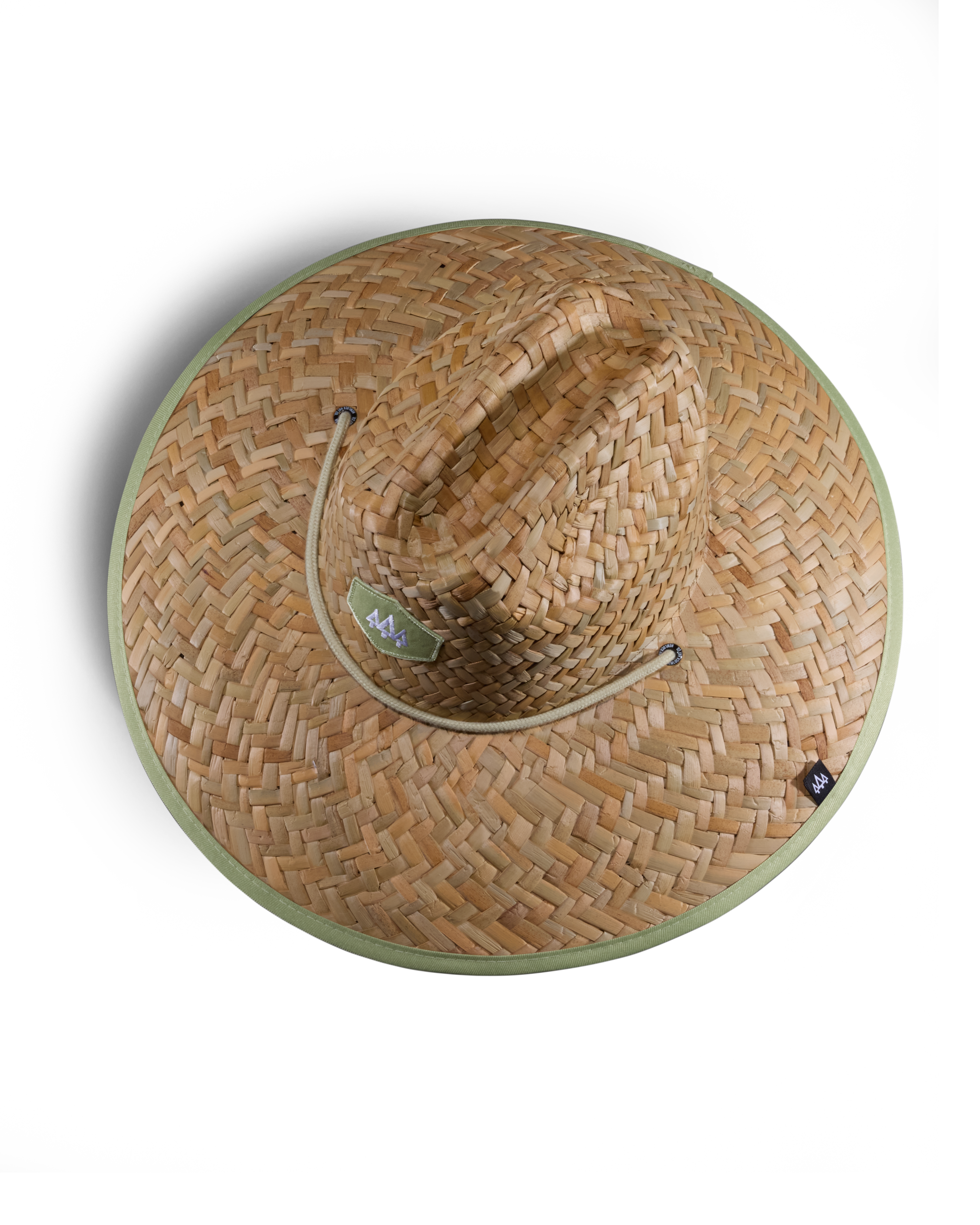 Hemlock Pistachio straw lifeguard hat with green color top of hat