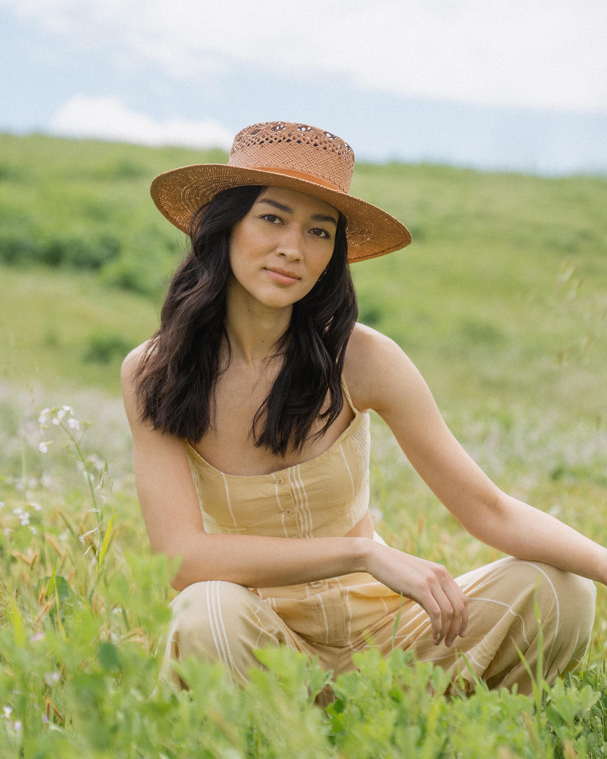 Phoenix Boater in Rust - undefined - Hemlock Hat Co. Premium Straw