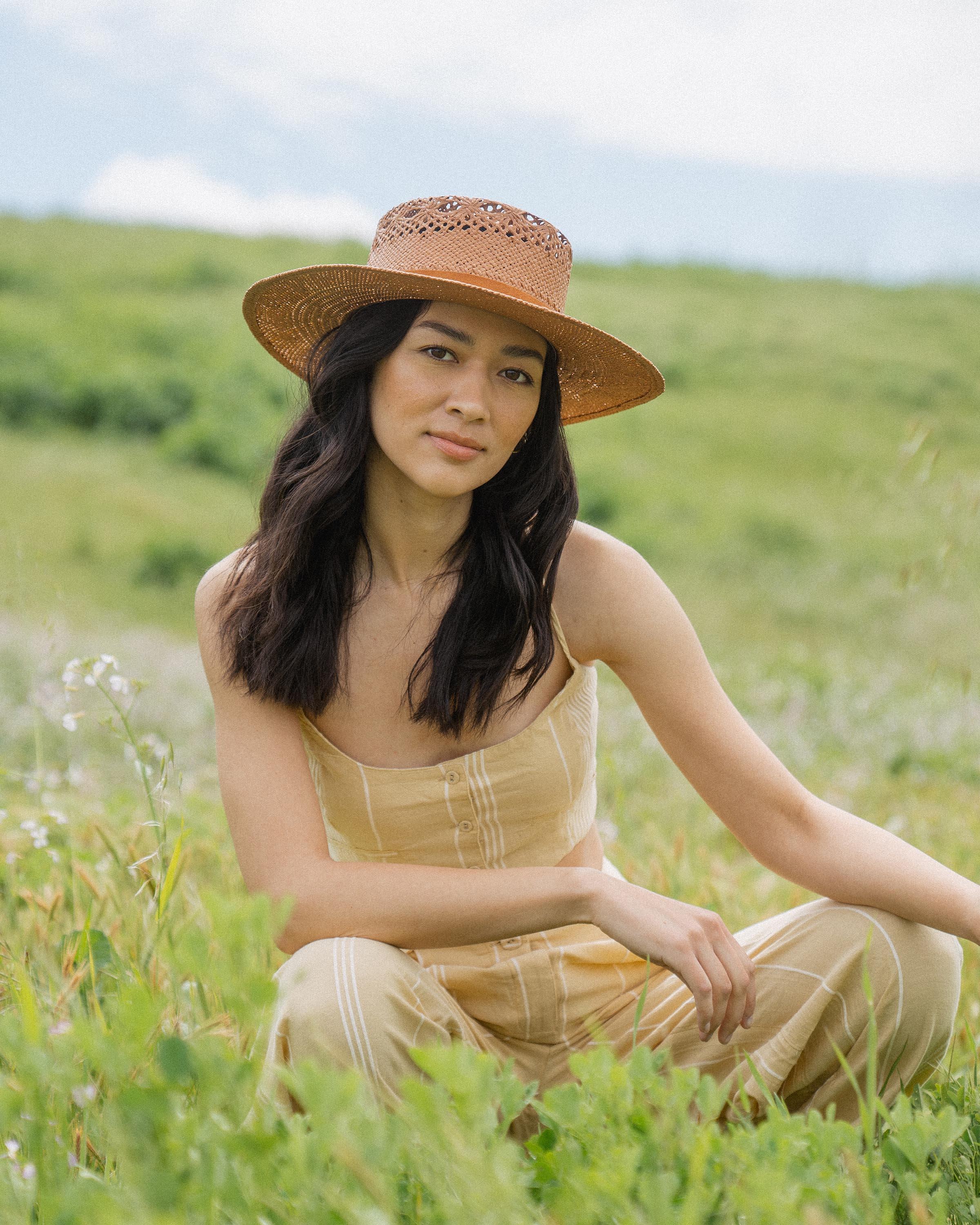 Phoenix Boater in Rust - undefined - Hemlock Hat Co. Premium Straw