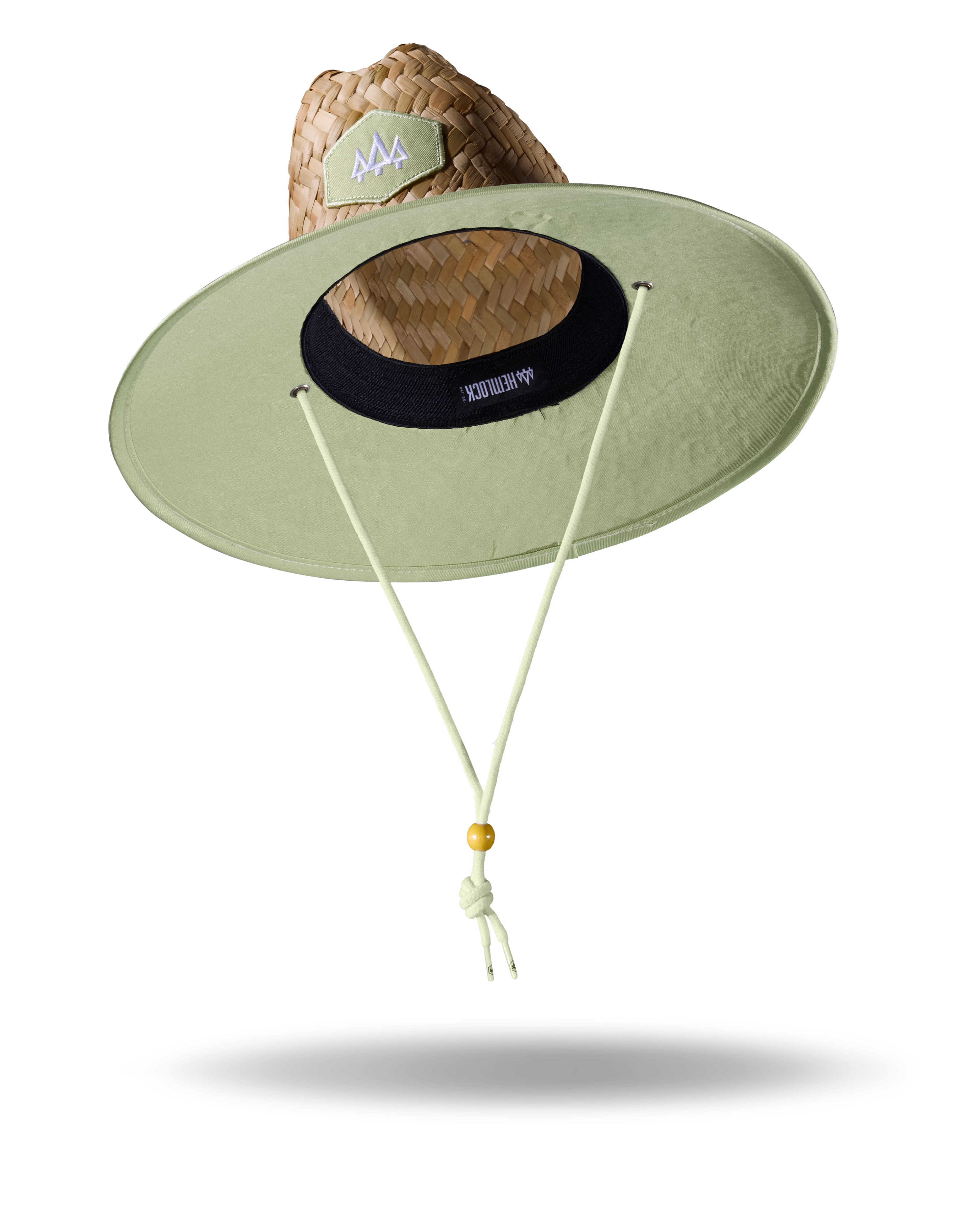 Hemlock Pistachio straw lifeguard hat with green color