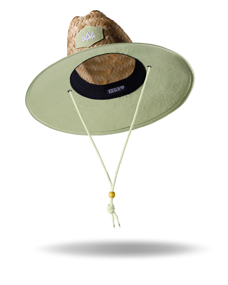 Hemlock Pistachio straw lifeguard hat with green color