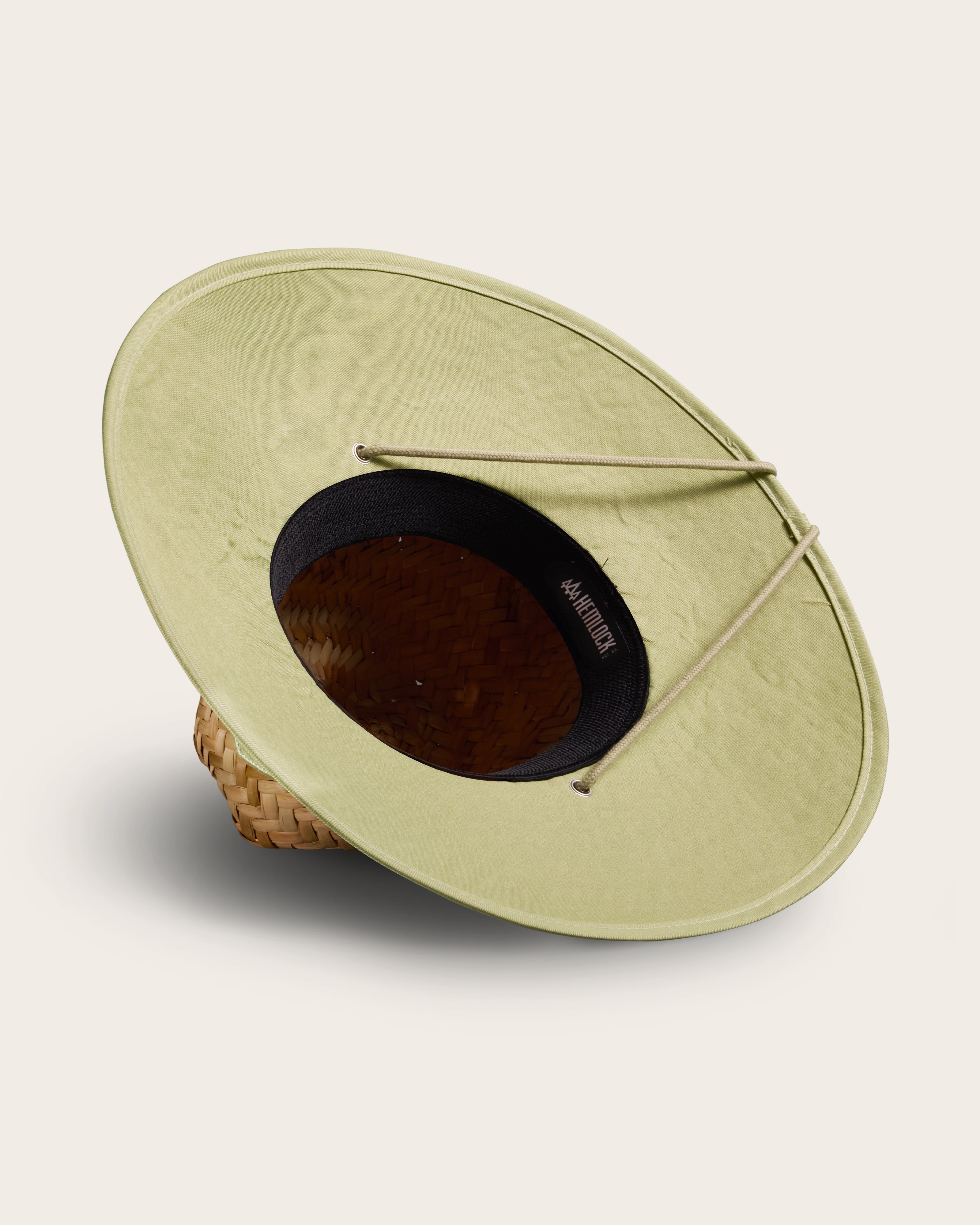 Hemlock Pistachio straw lifeguard hat with green color detailed view