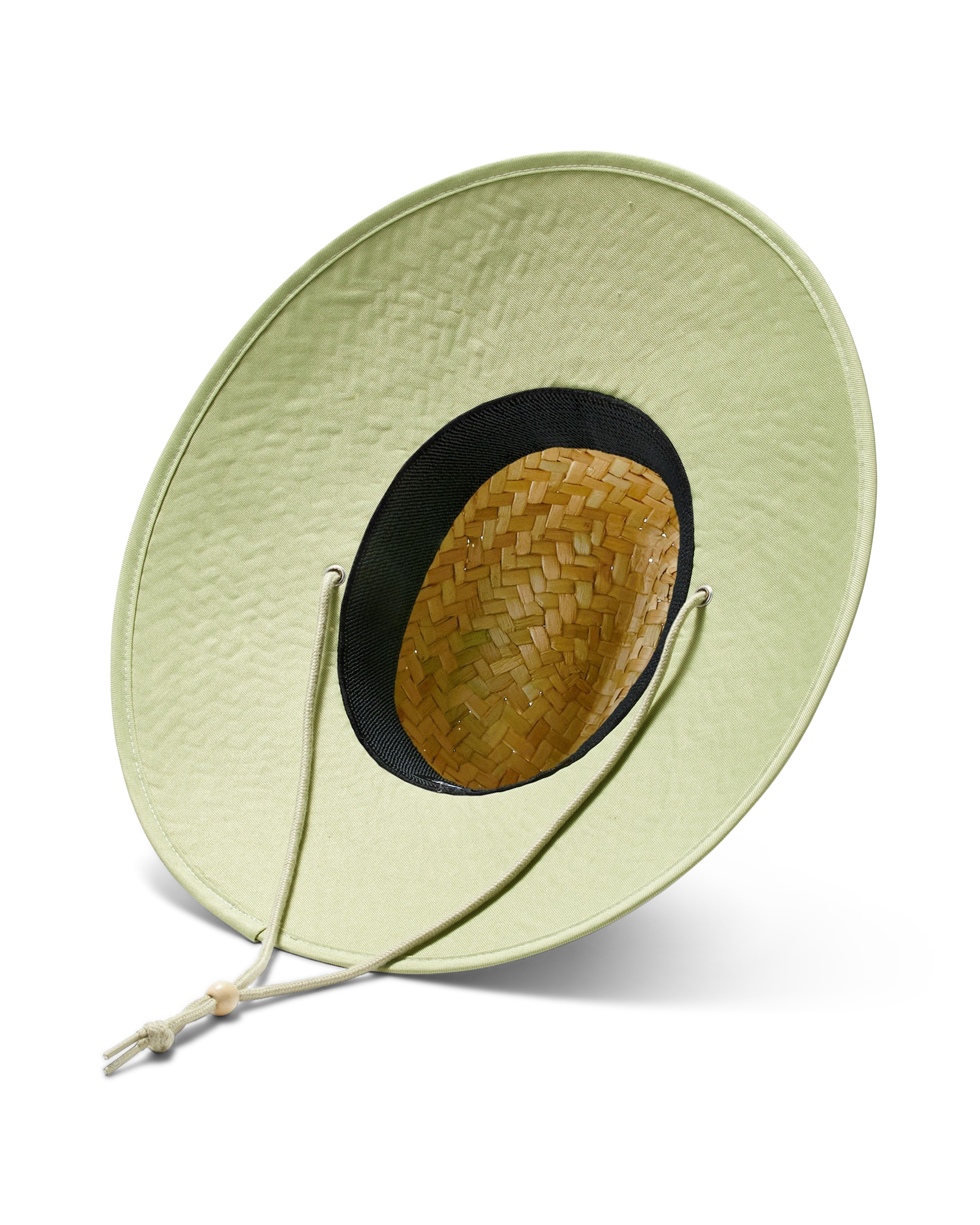 Hemlock Pistachio straw lifeguard hat with green color detailed view