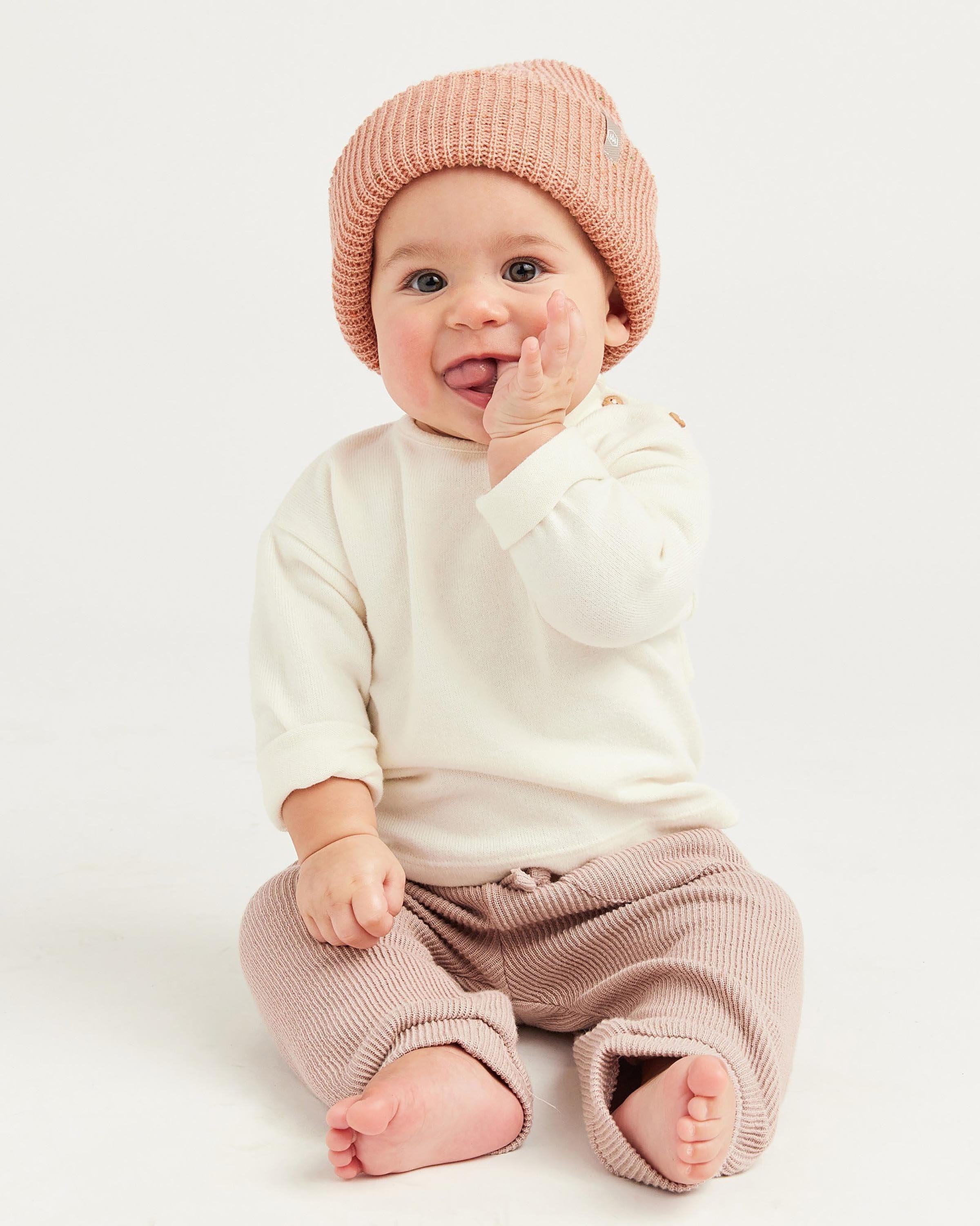 Baby Ranger Beanie in Pale Rose Fleck - undefined - Hemlock Hat Co. Beanies - Baby