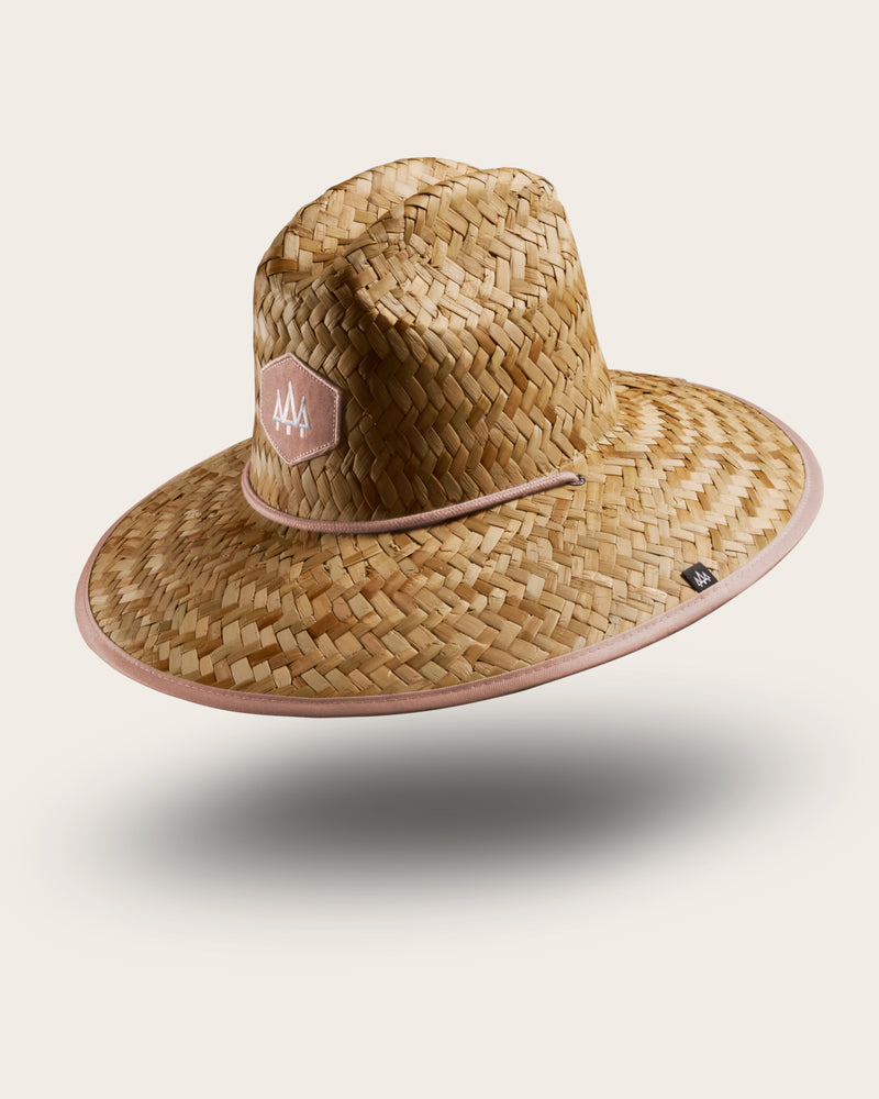 Hemlock Red Clay straw lifeguard hat with red clay pattern with patch
