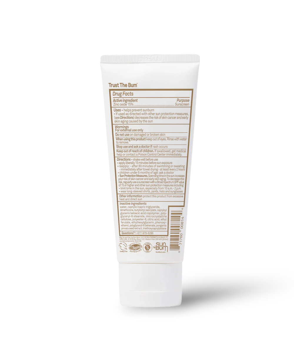 Sun Bum® Mineral SPF 30 Sunscreen Lotion back of product with drug facts
