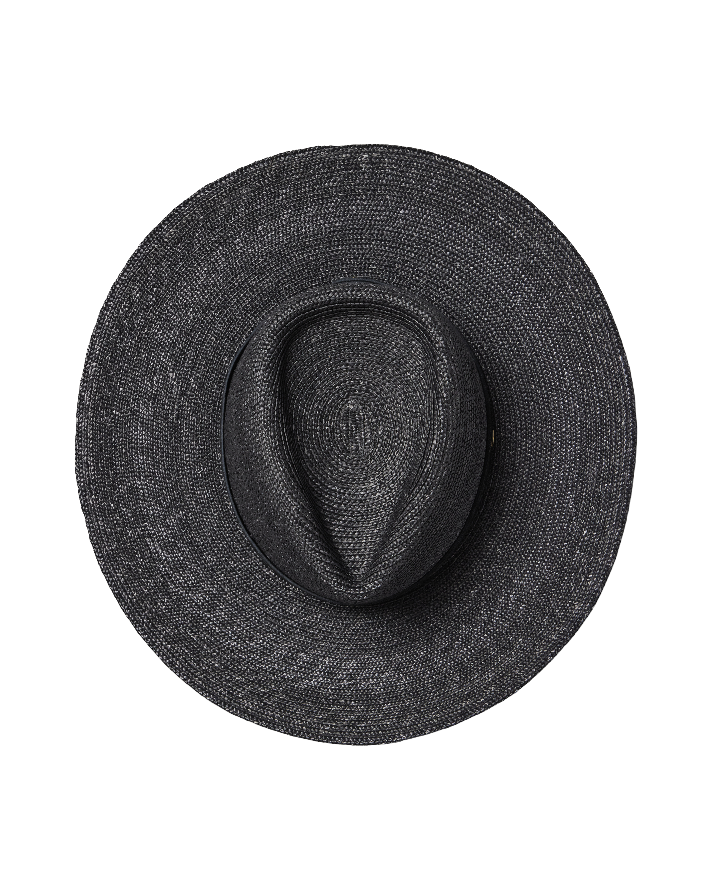 Hemlock Sloan Straw Fedora in Onyx color top of hat