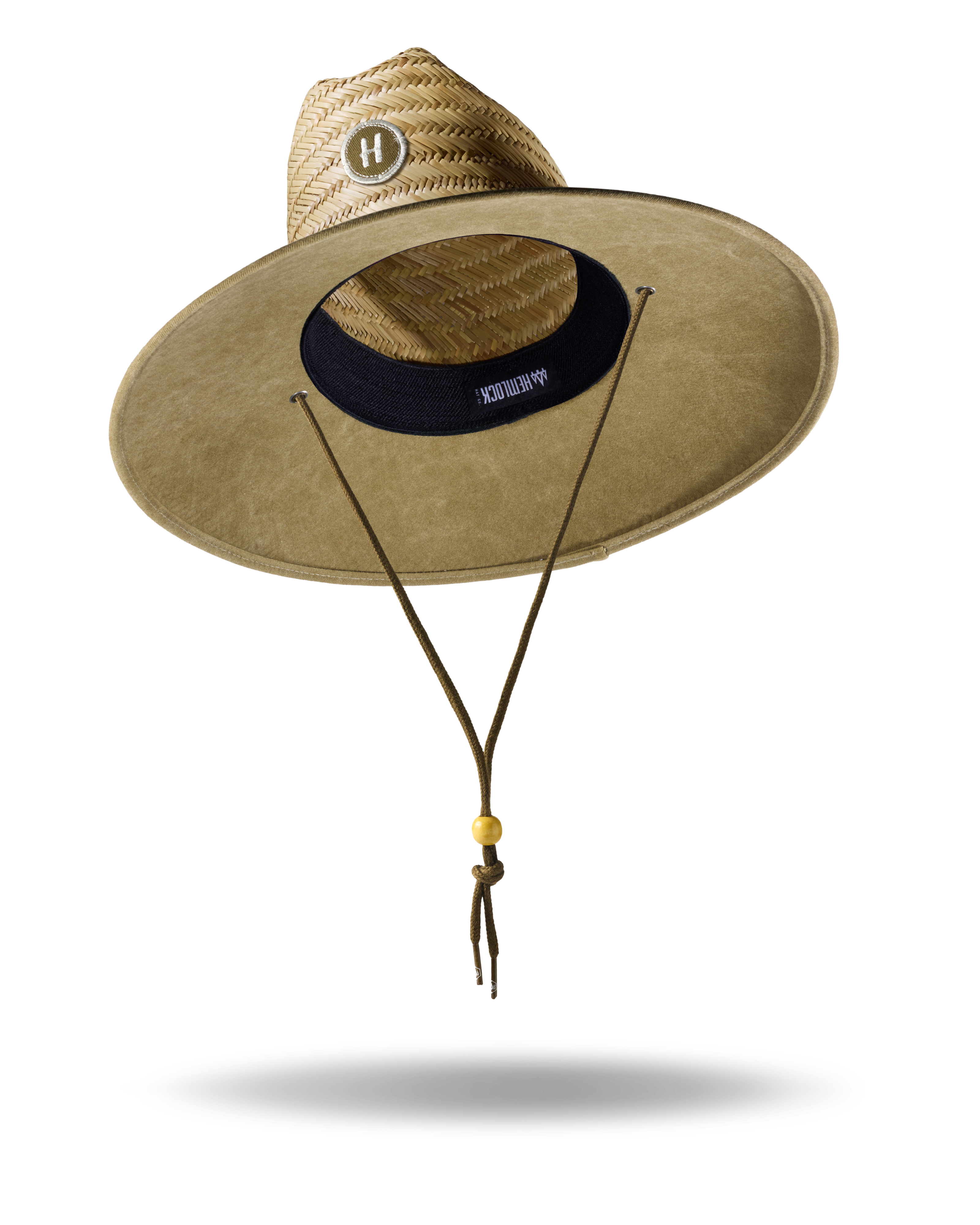 Hemlock UP50+ Lifeguard Straw Hat in Solid Olive color 