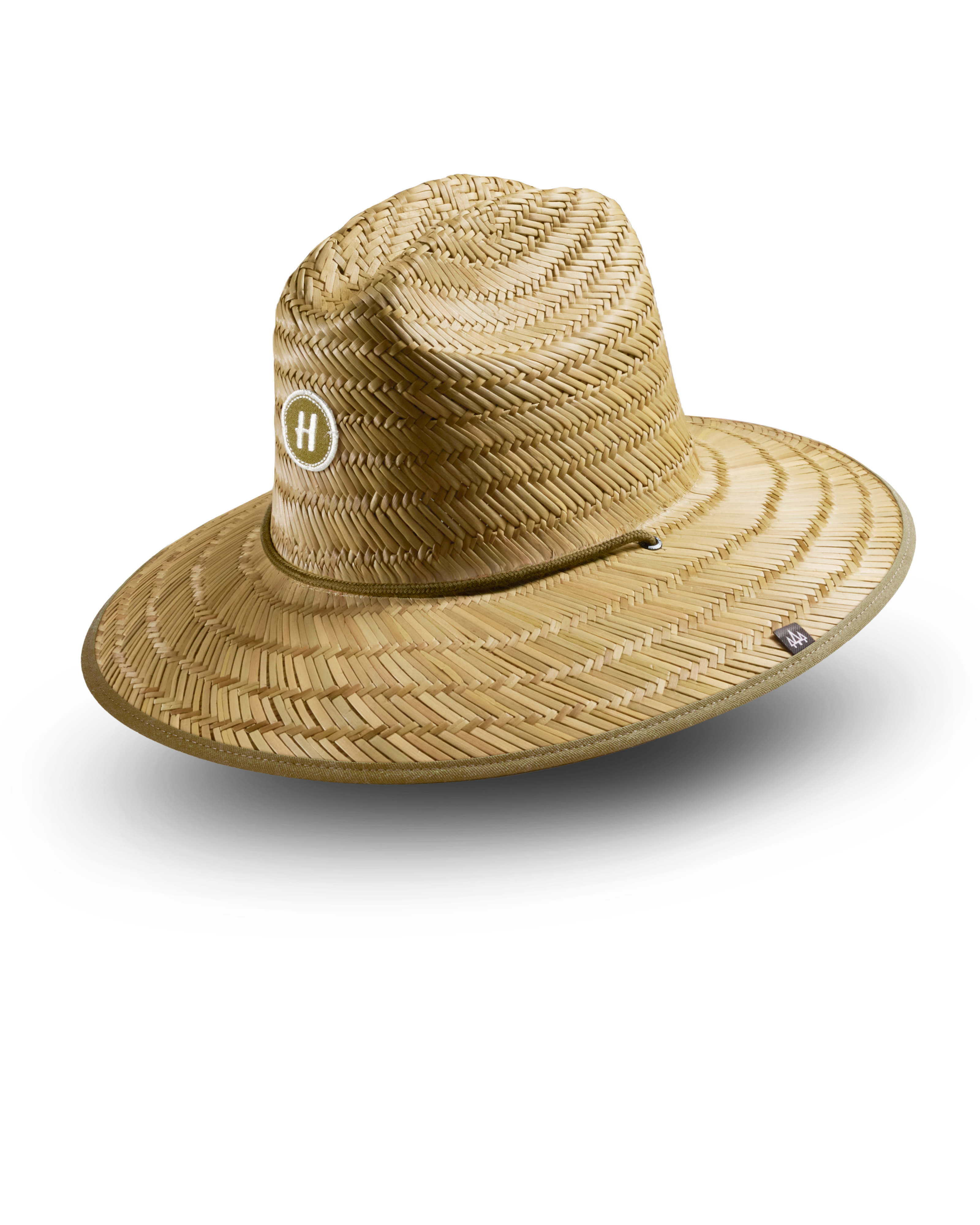 Hemlock UP50+ Lifeguard Straw Hat in Solid Olive color side view