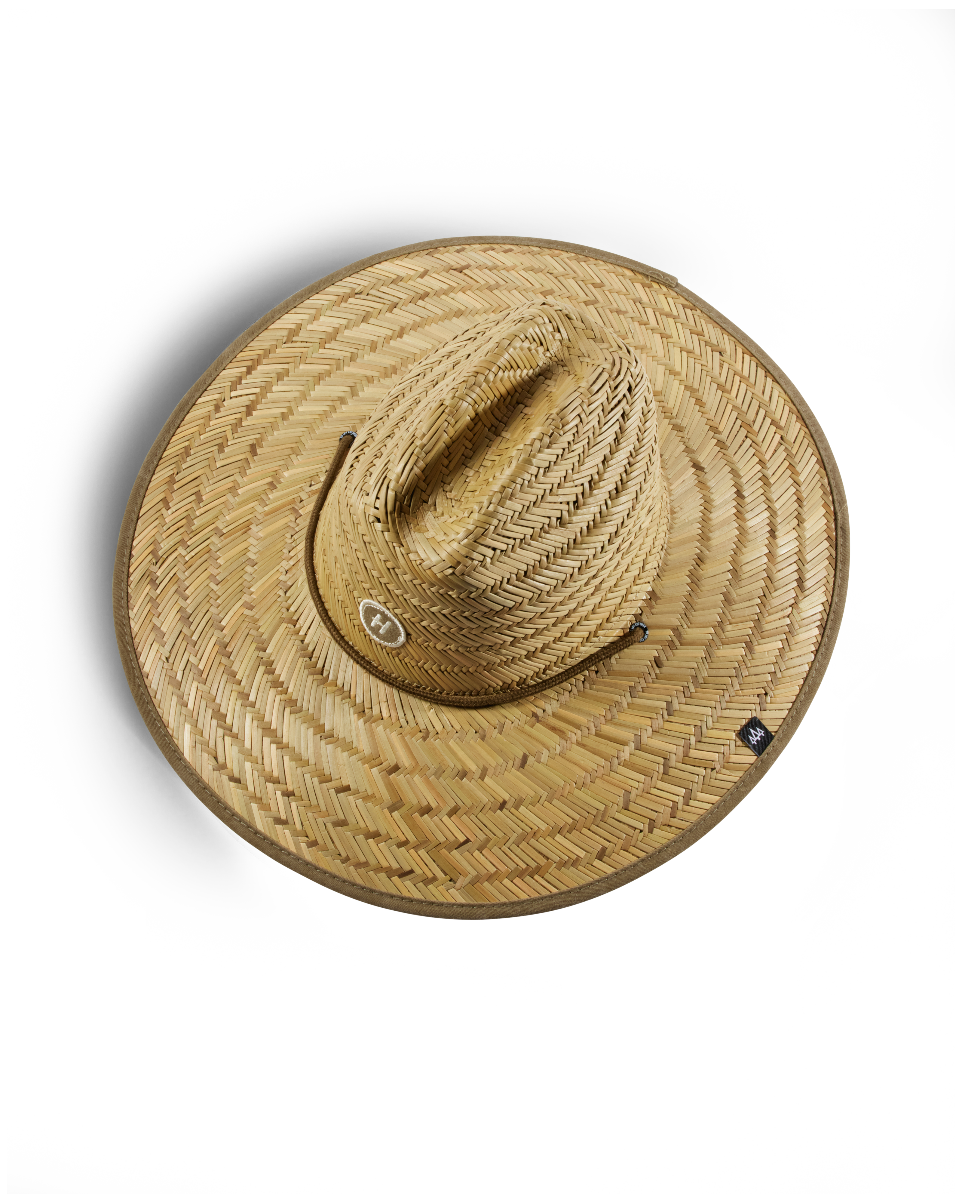 Hemlock UP50+ Lifeguard Straw Hat in Solid Olive color top view