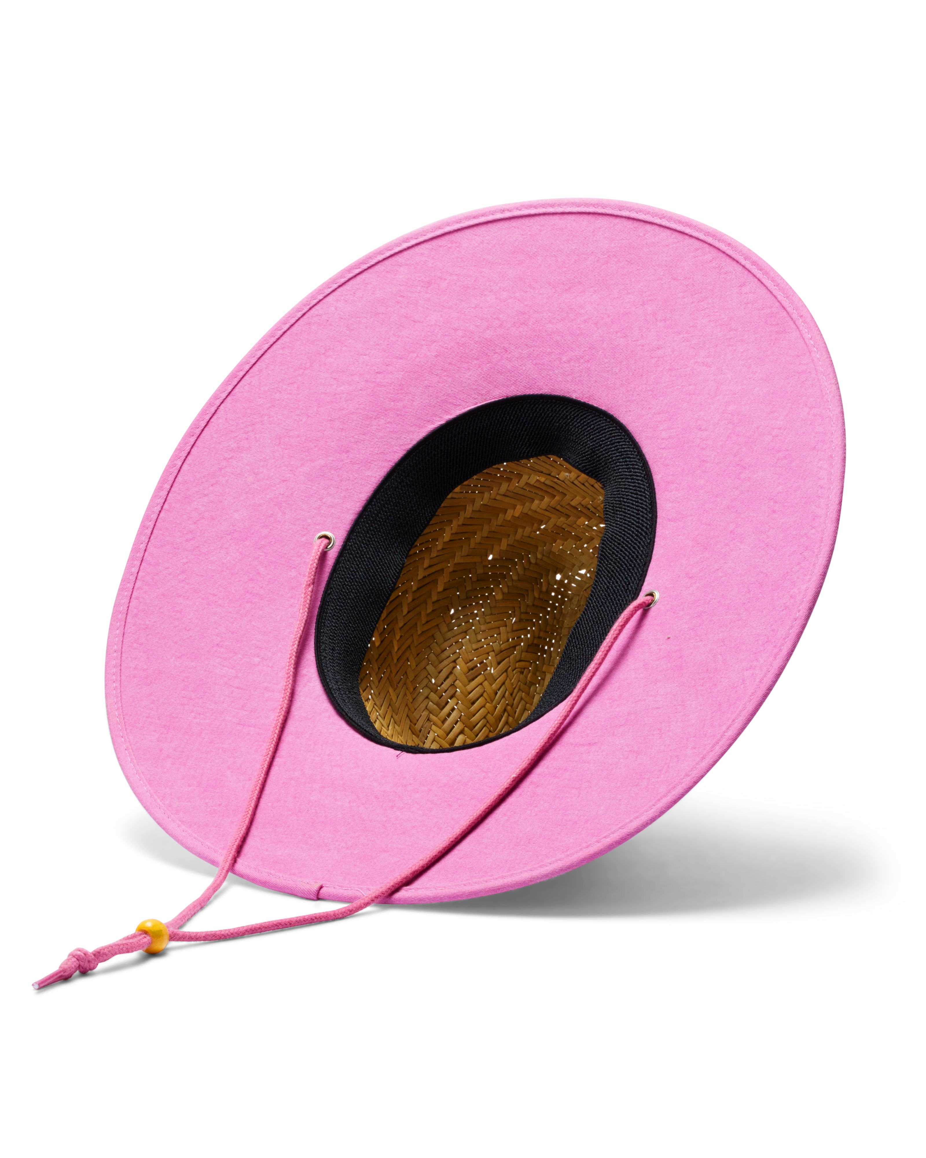 Hemlock UP50+ Lifeguard Straw Hat in Solid Pink color bottom view