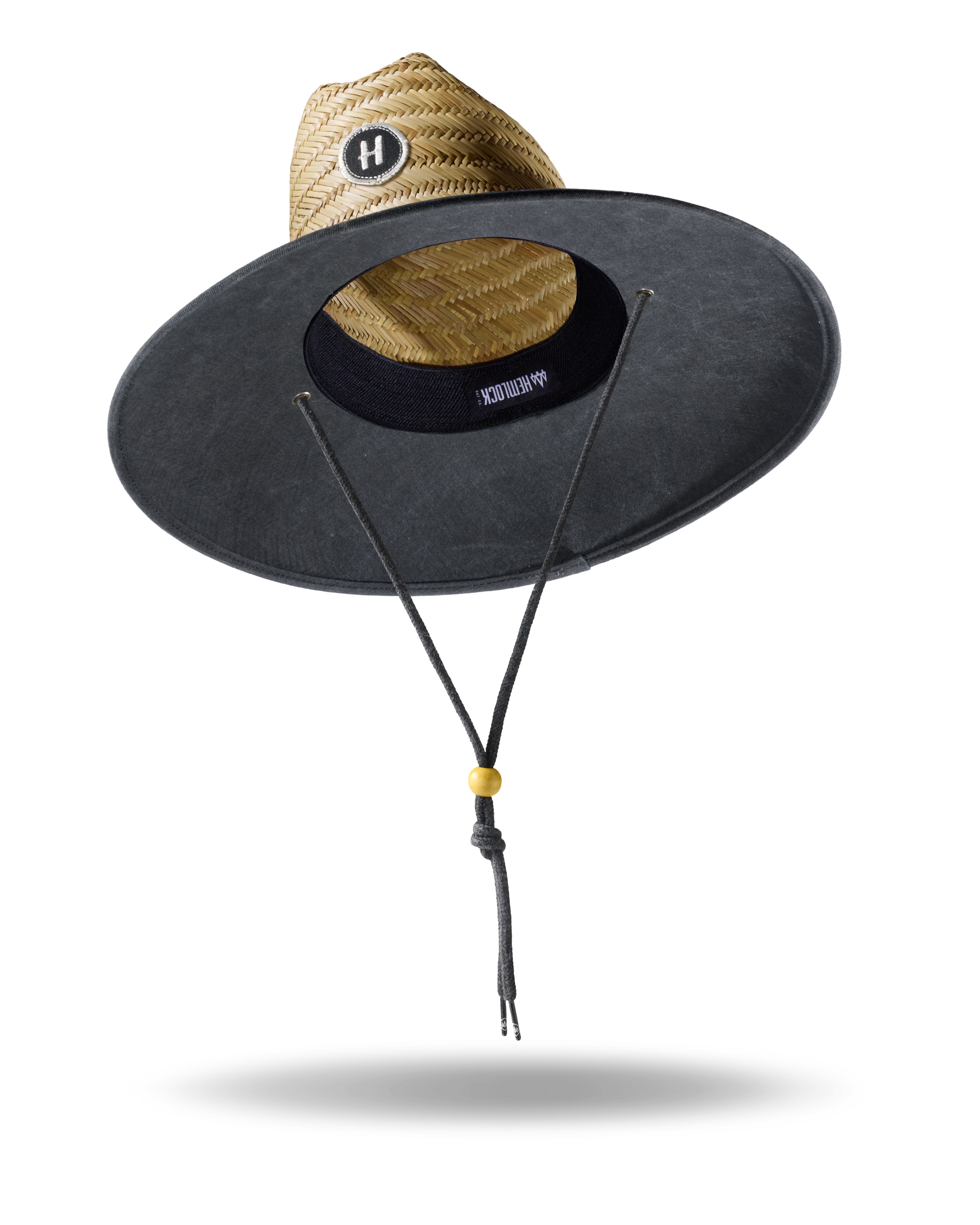 Hemlock UP50+ Lifeguard Straw Hat in Solid Black color 