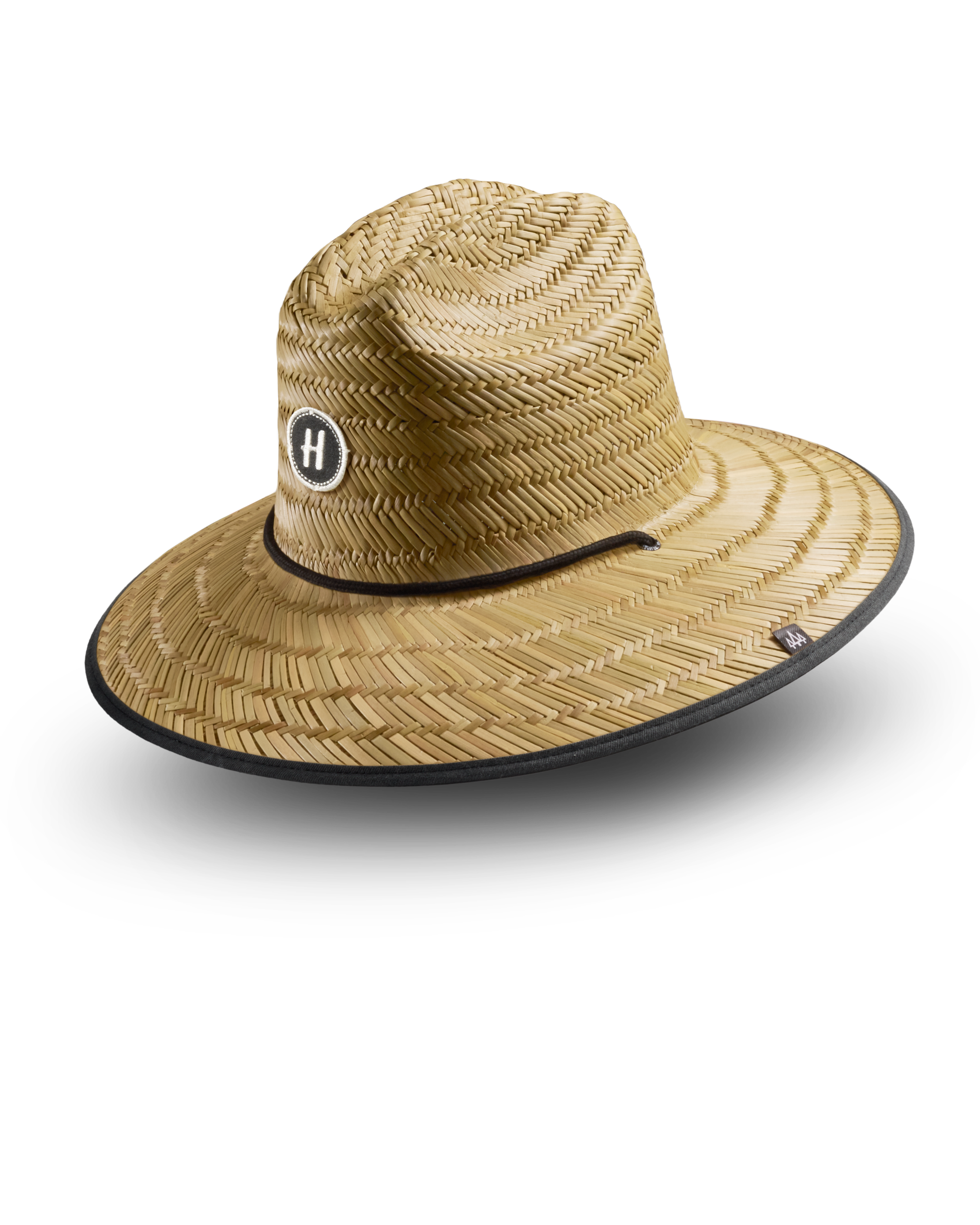 Hemlock UP50+ Lifeguard Straw Hat in Solid Black color side view