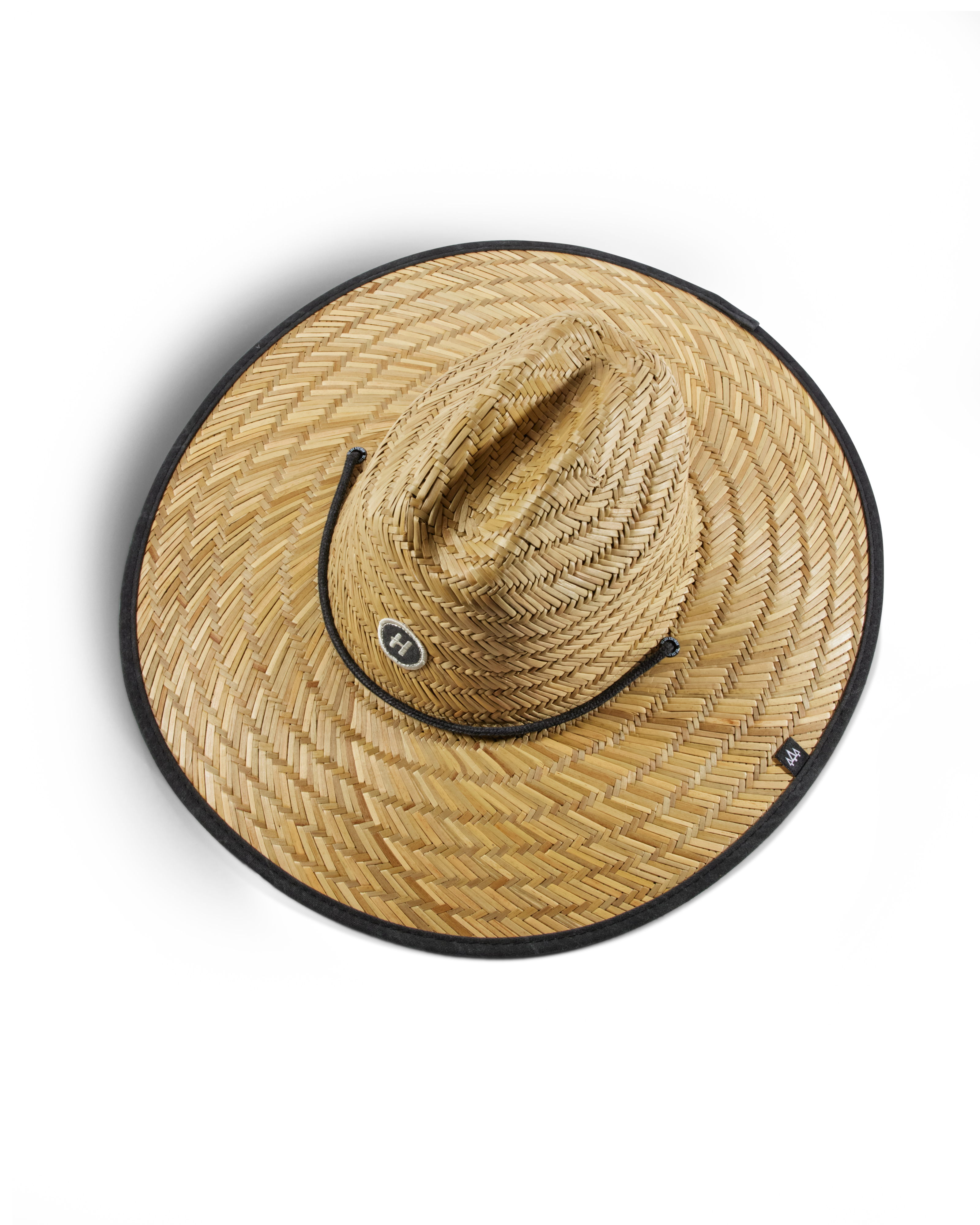 Hemlock UP50+ Lifeguard Straw Hat in Solid Black color top view
