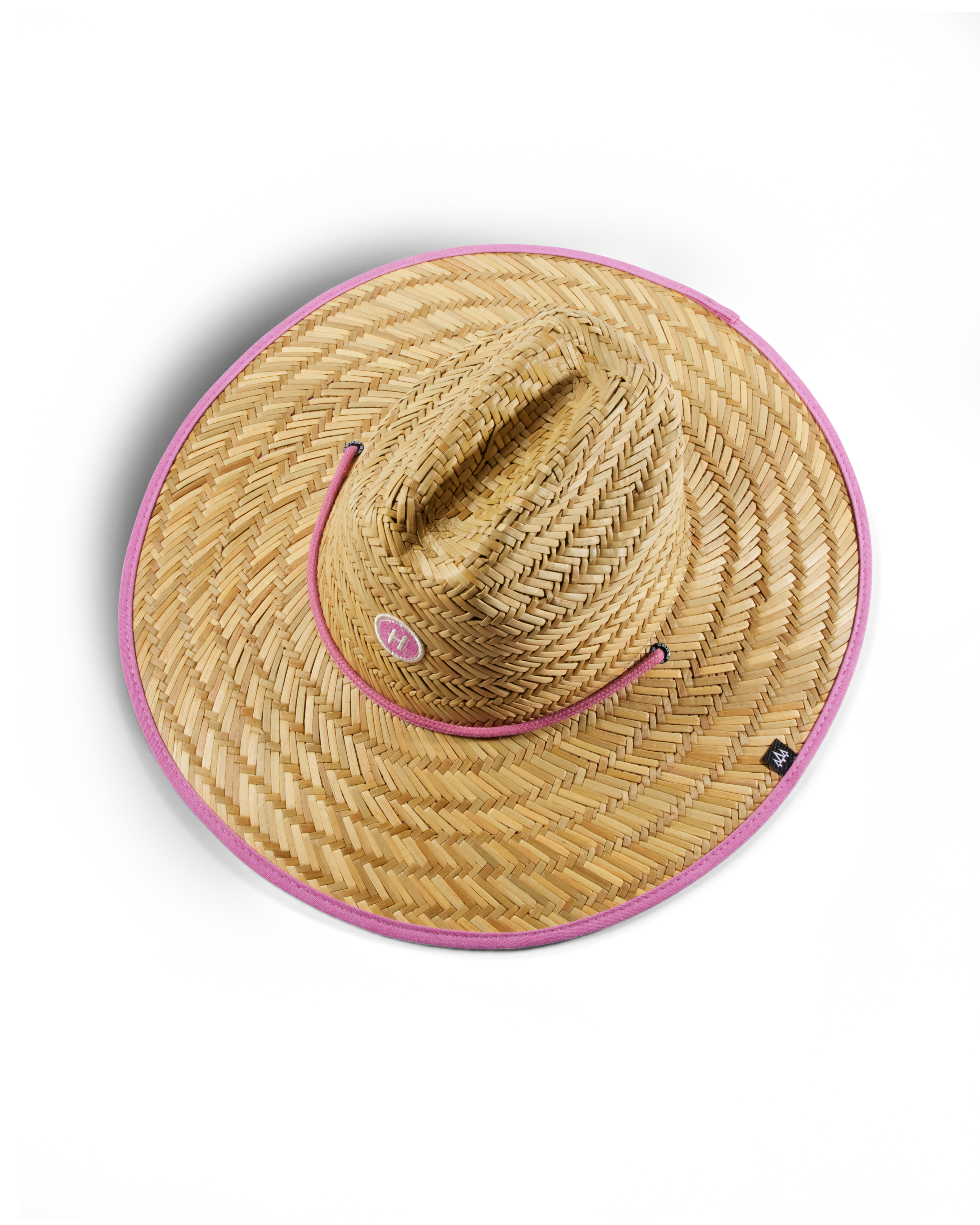 Hemlock UP50+ Lifeguard Straw Hat in Solid Pink color top view