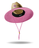 Hemlock UP50+ Lifeguard Straw Hat in Solid Pink color floating hat view 
