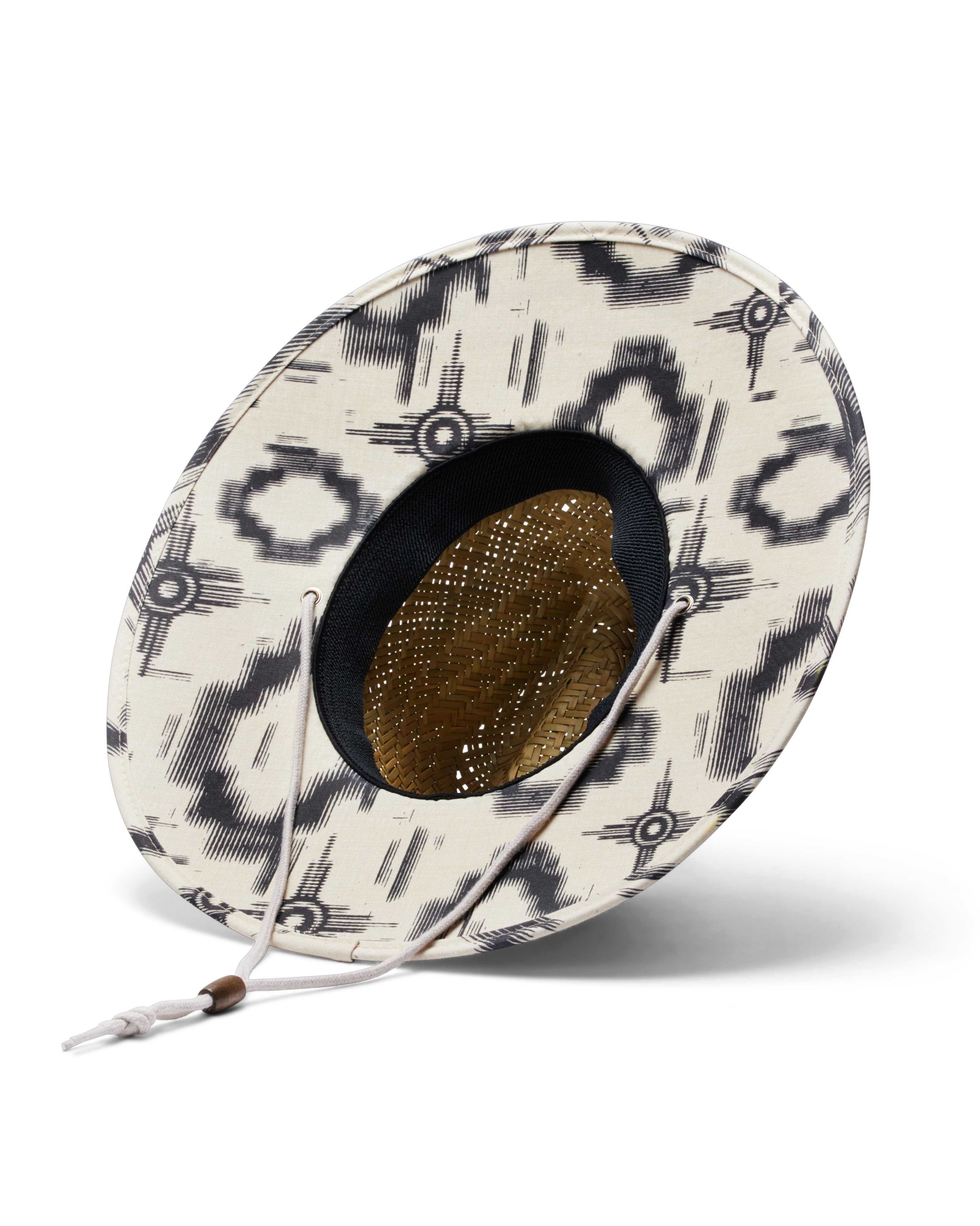 Hemlock UPF50+ Fedora Lifeguard Fedora Straw Hat Southwest Ikat print bottom view