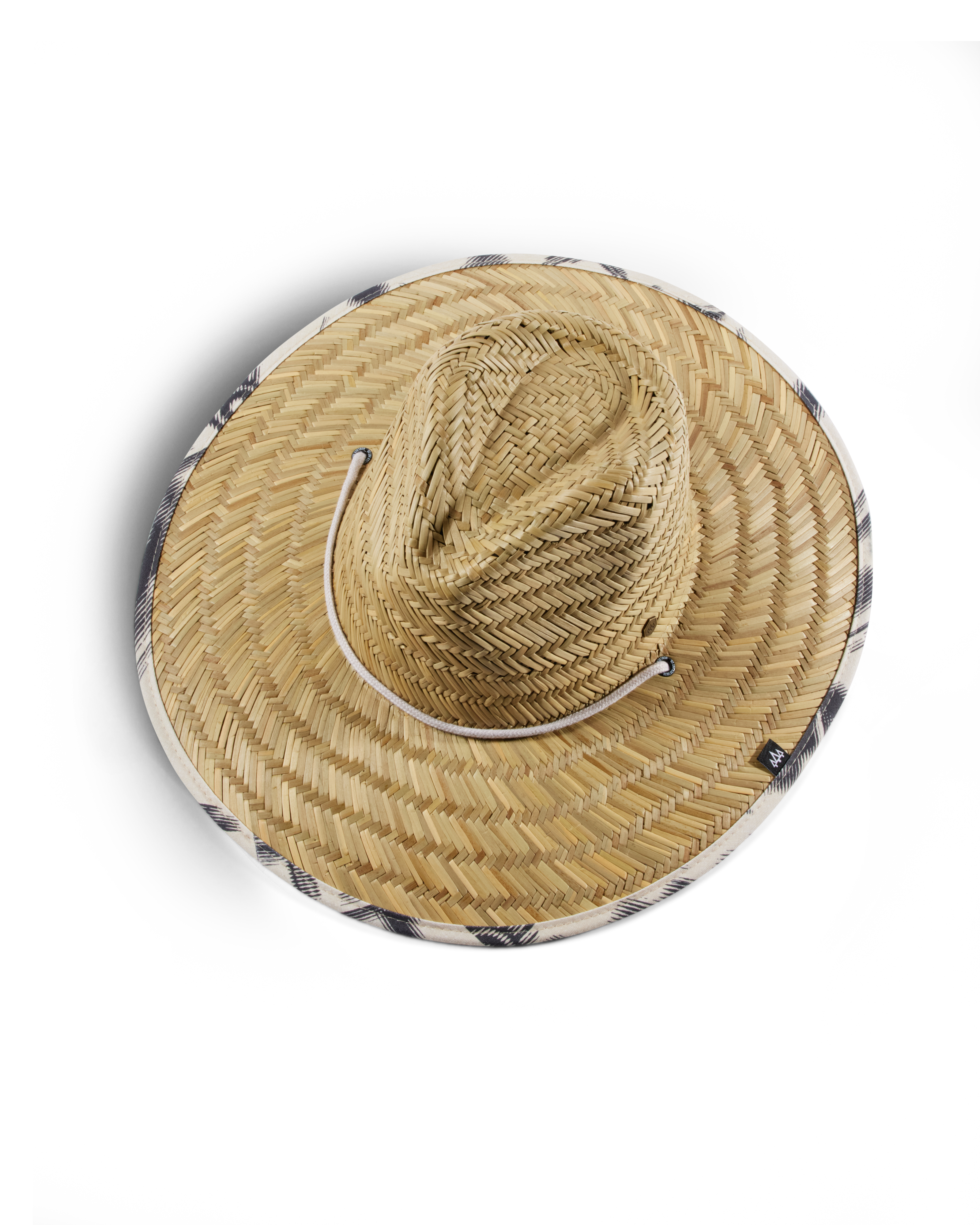 Hemlock UPF50+ Fedora Lifeguard Fedora Straw Hat Southwest Ikat print top view