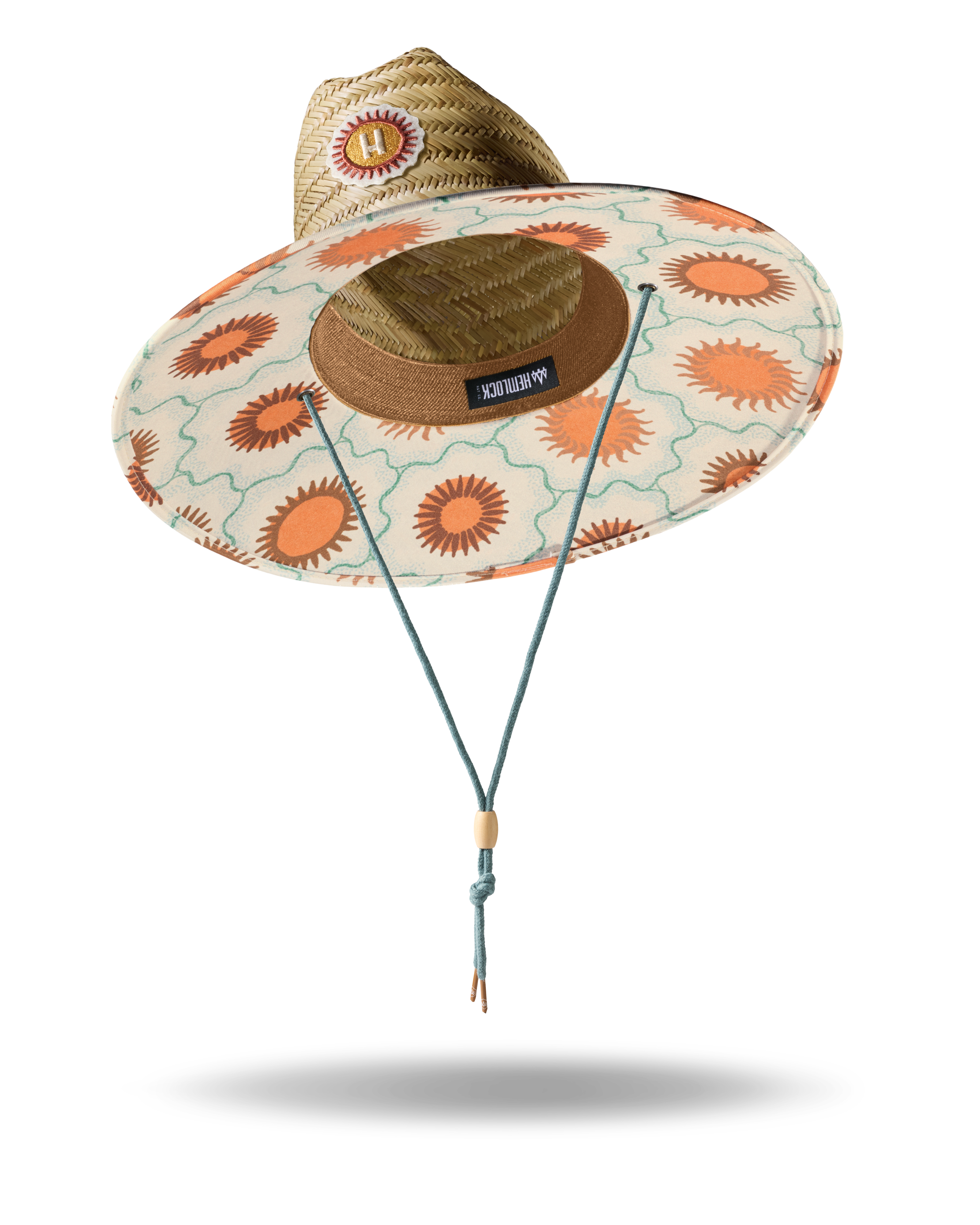 Hemlock UPF50+ Lifeguard Straw Hat in Suns print