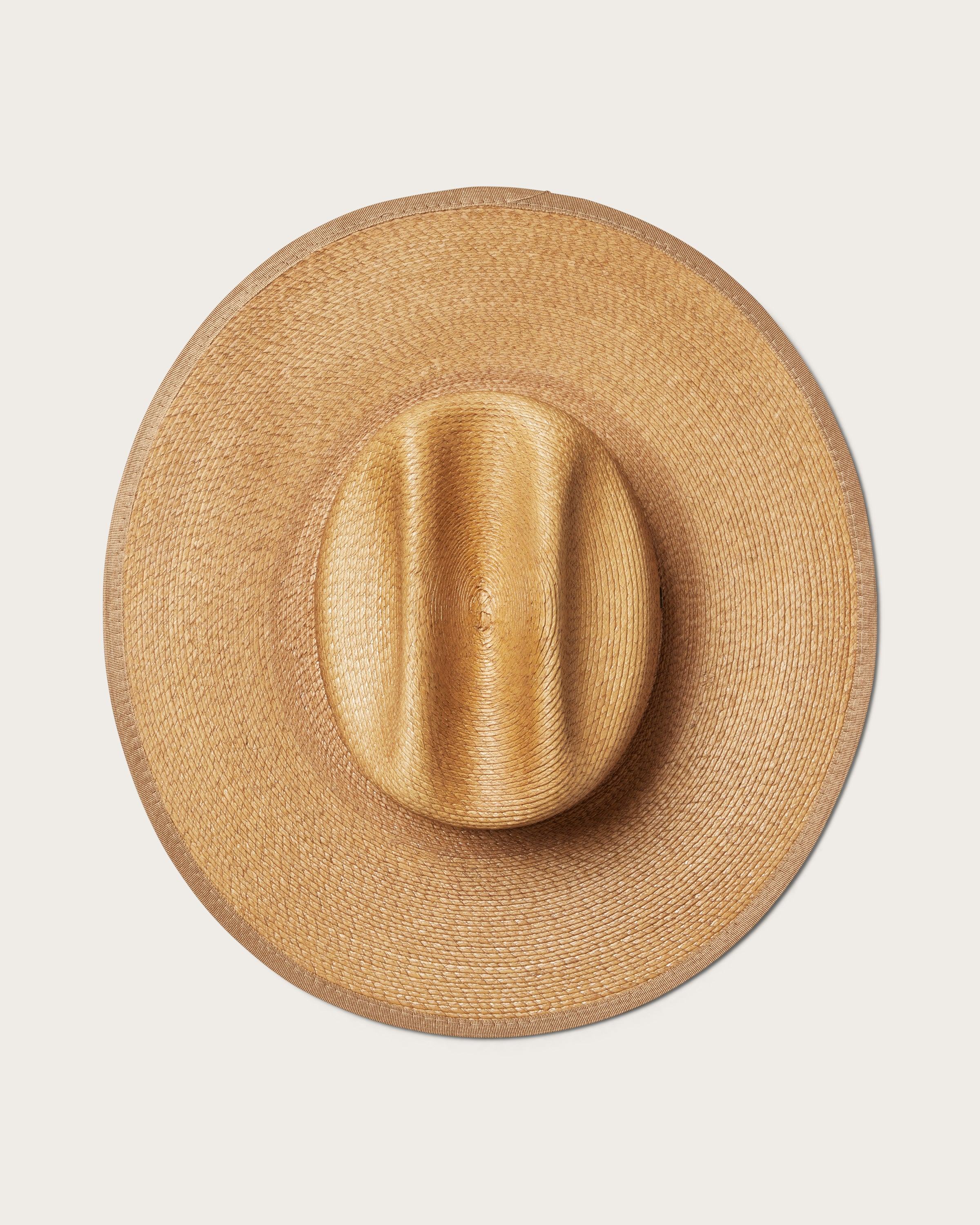 Hemlock Toluca Straw Lifeguard Hat in Saddle top view