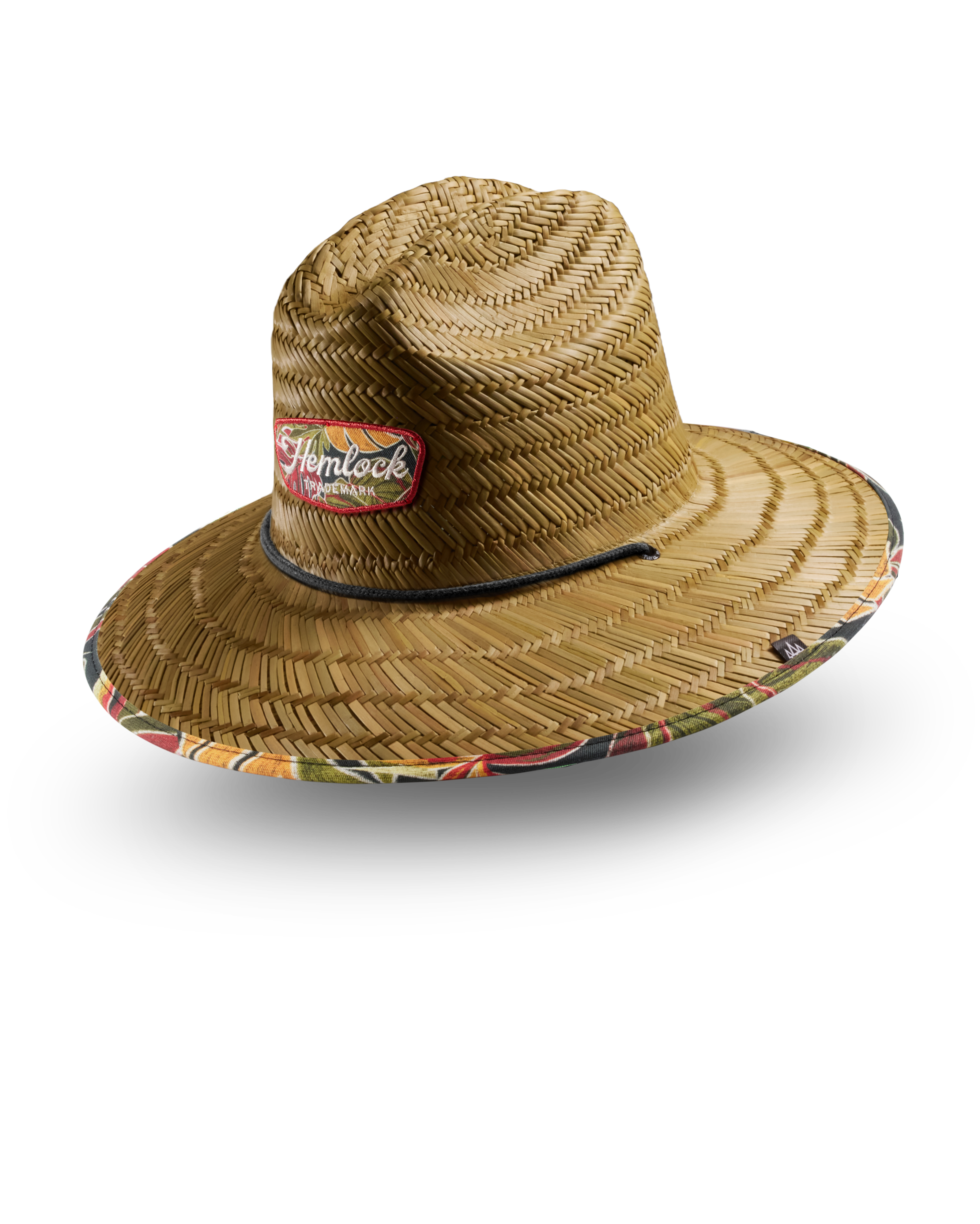 UPF50+ Lifeguard hat in tropical foliage print side view