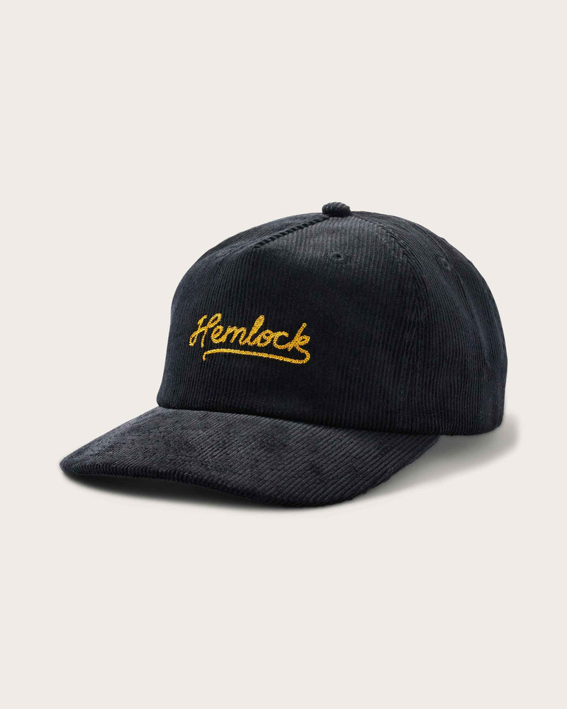 Hemlock Wesley Corduroy Baseball Hat in Black